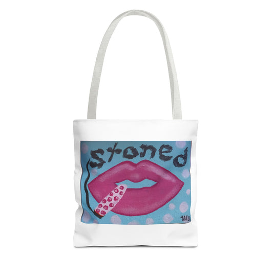 Colorful 'Stoned' Lip Tote Bag - Fun & Unique Accessory for Everyday Use