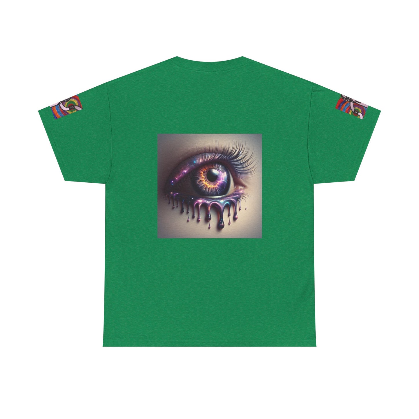 Cosmic Spiral Unisex Heavy Cotton Tee - Vibrant Astronaut Artwork