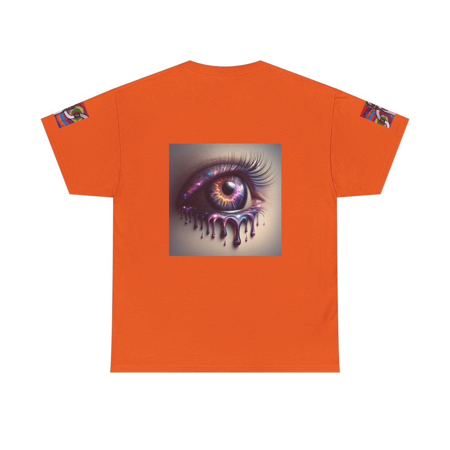 Cosmic Spiral Unisex Heavy Cotton Tee - Vibrant Astronaut Artwork