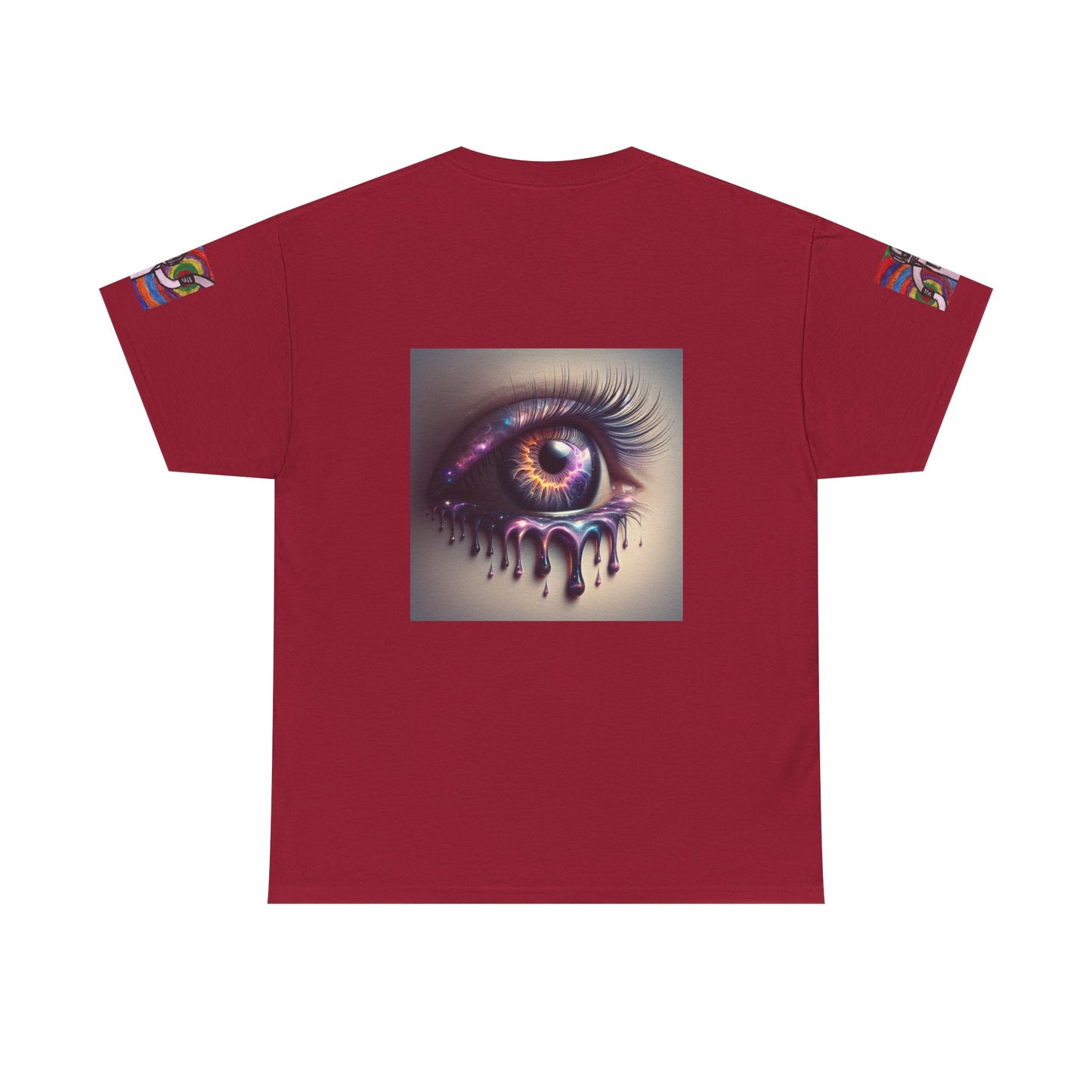 Cosmic Spiral Unisex Heavy Cotton Tee - Vibrant Astronaut Artwork