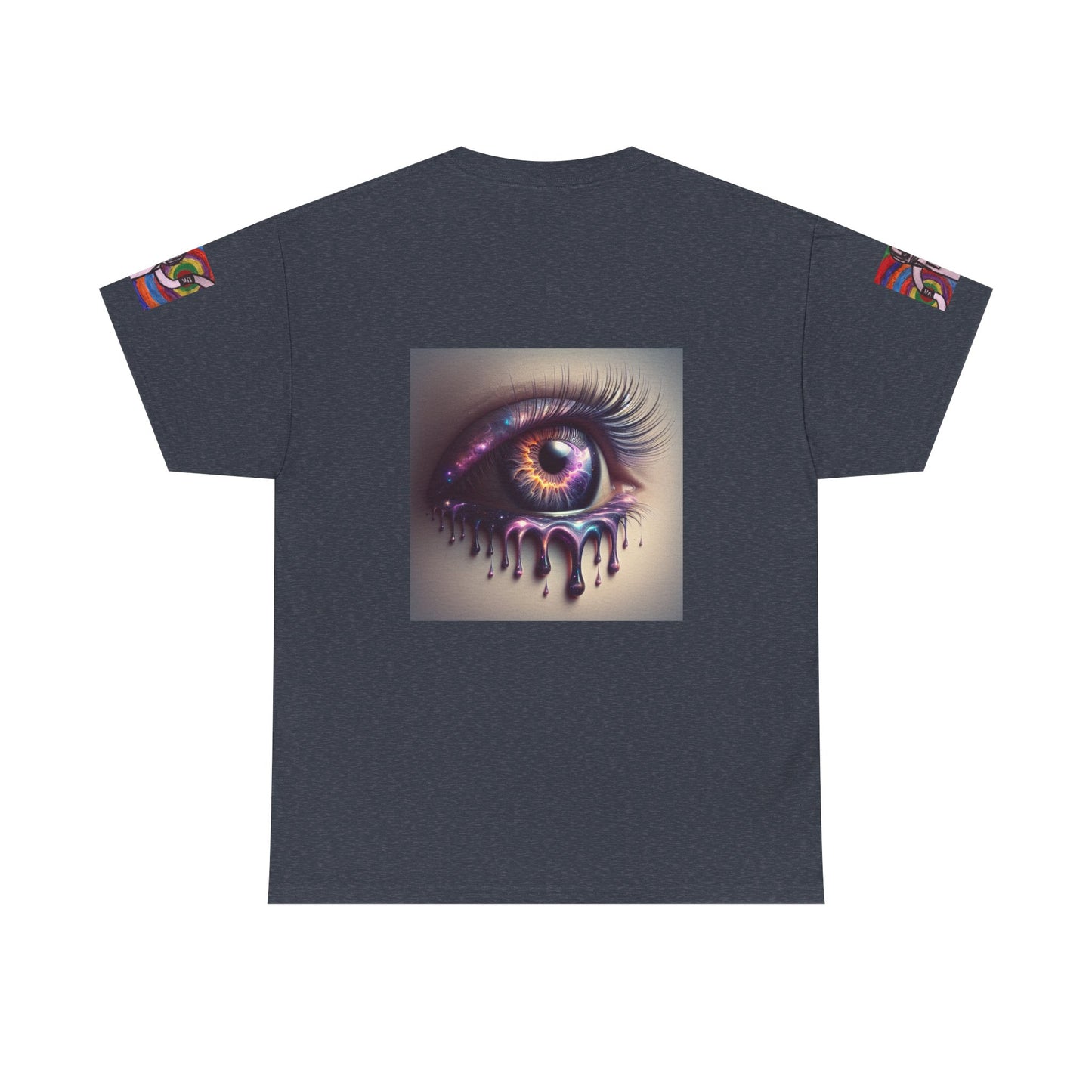 Cosmic Spiral Unisex Heavy Cotton Tee - Vibrant Astronaut Artwork