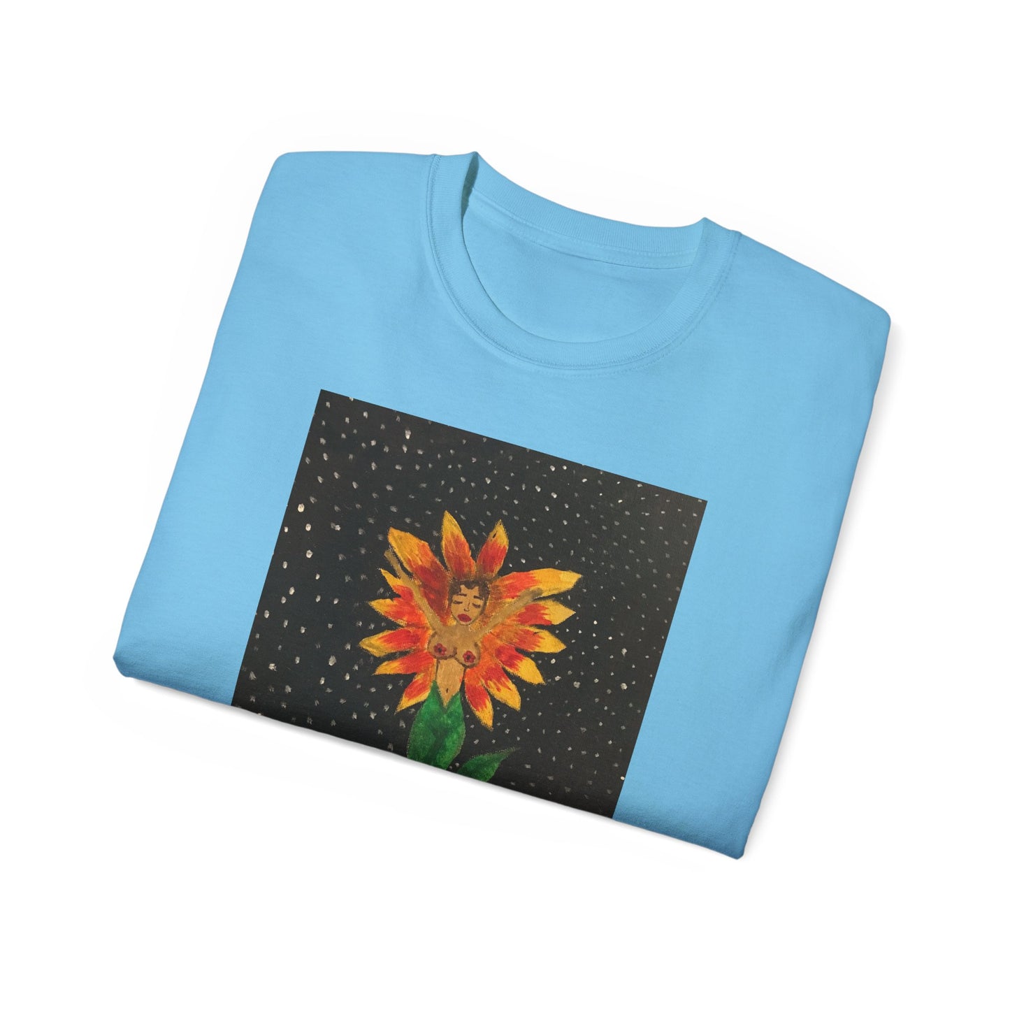 Unisex Ultra Cotton Tee with Floral Artwork - Third Eye Drip Design