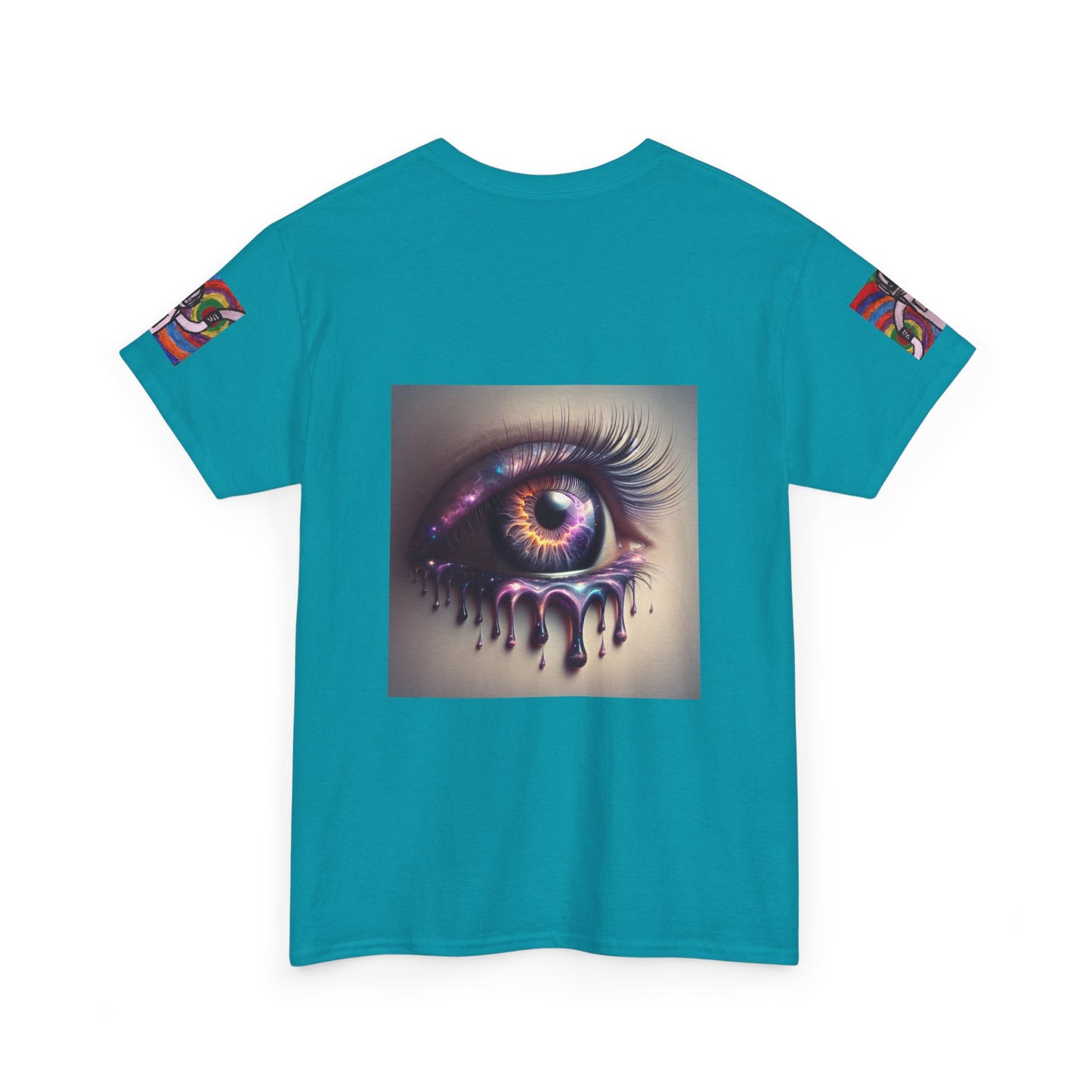 Cosmic Spiral Unisex Heavy Cotton Tee - Vibrant Astronaut Artwork