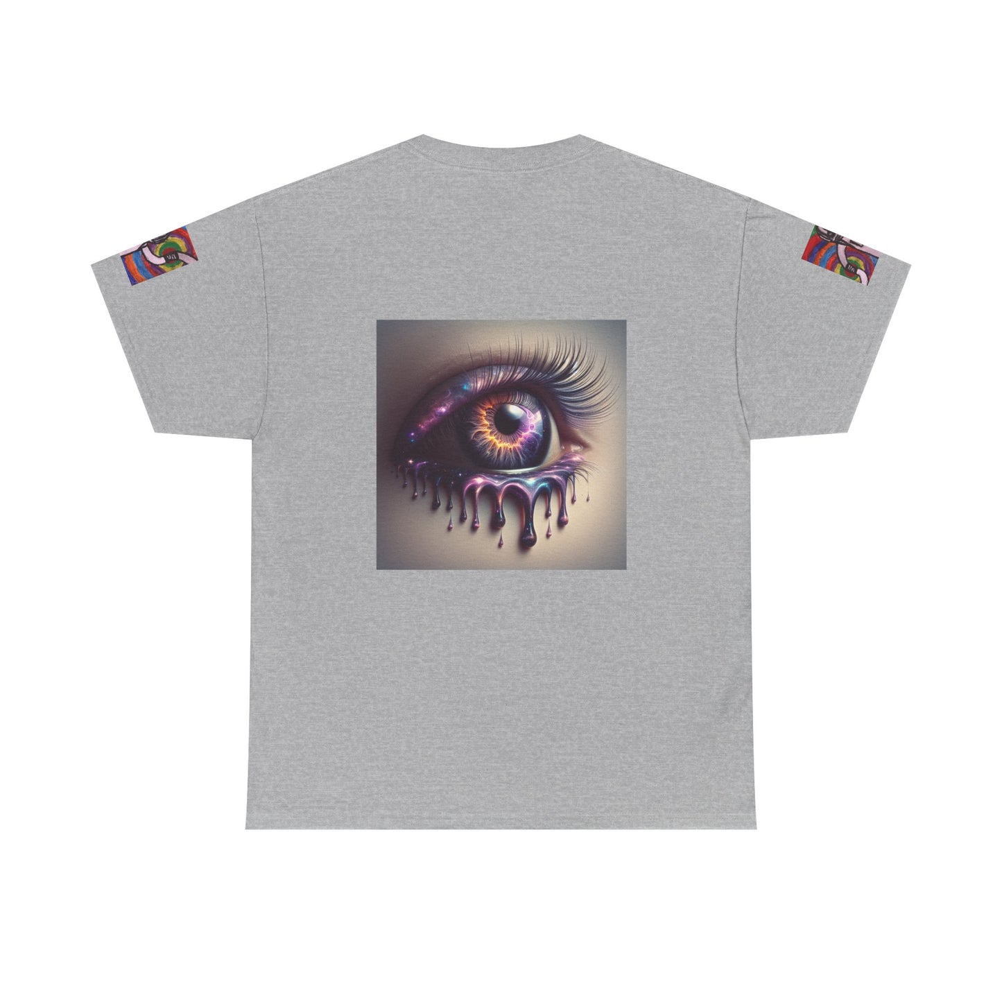 Cosmic Spiral Unisex Heavy Cotton Tee - Vibrant Astronaut Artwork