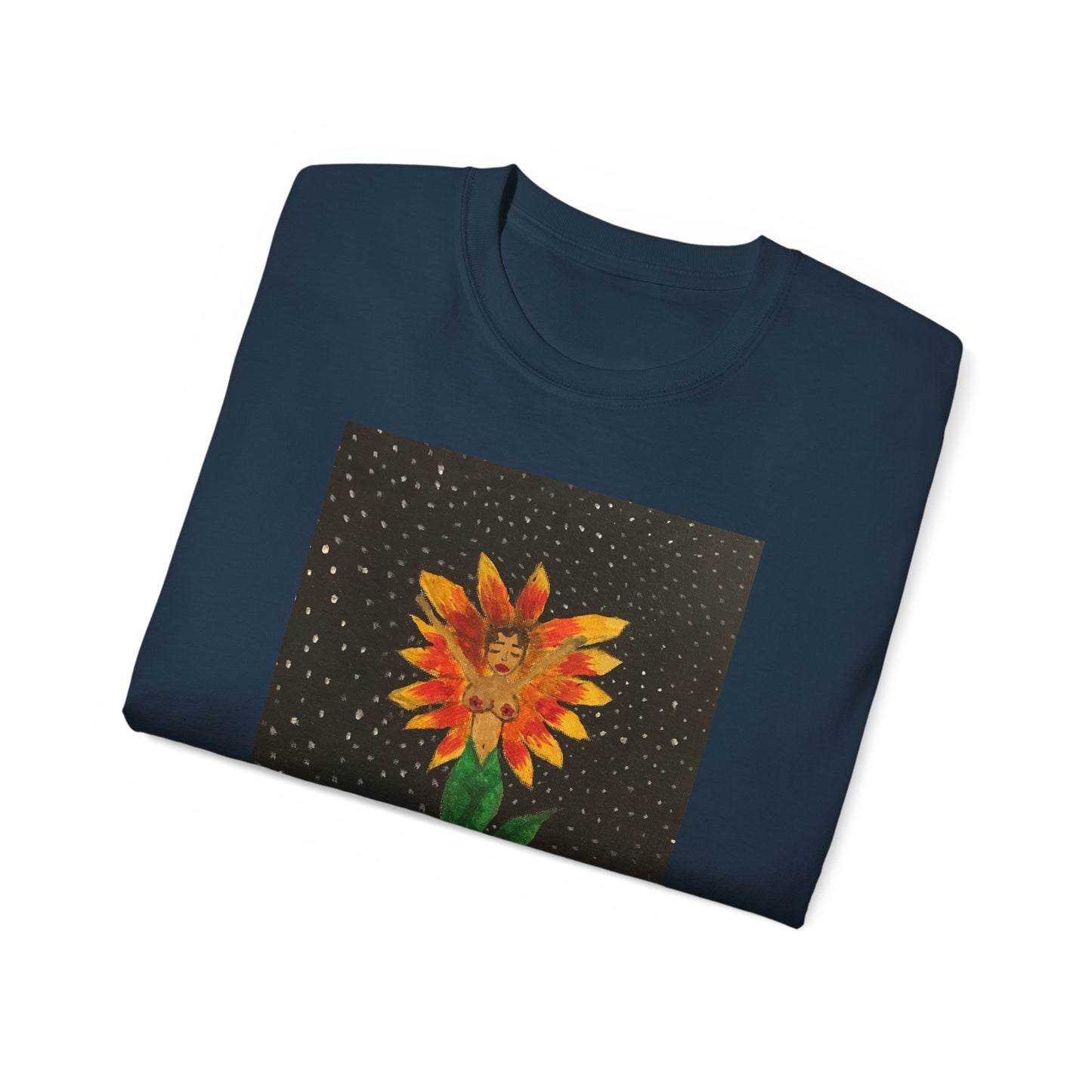 Unisex Ultra Cotton Tee with Floral Artwork - Third Eye Drip Design