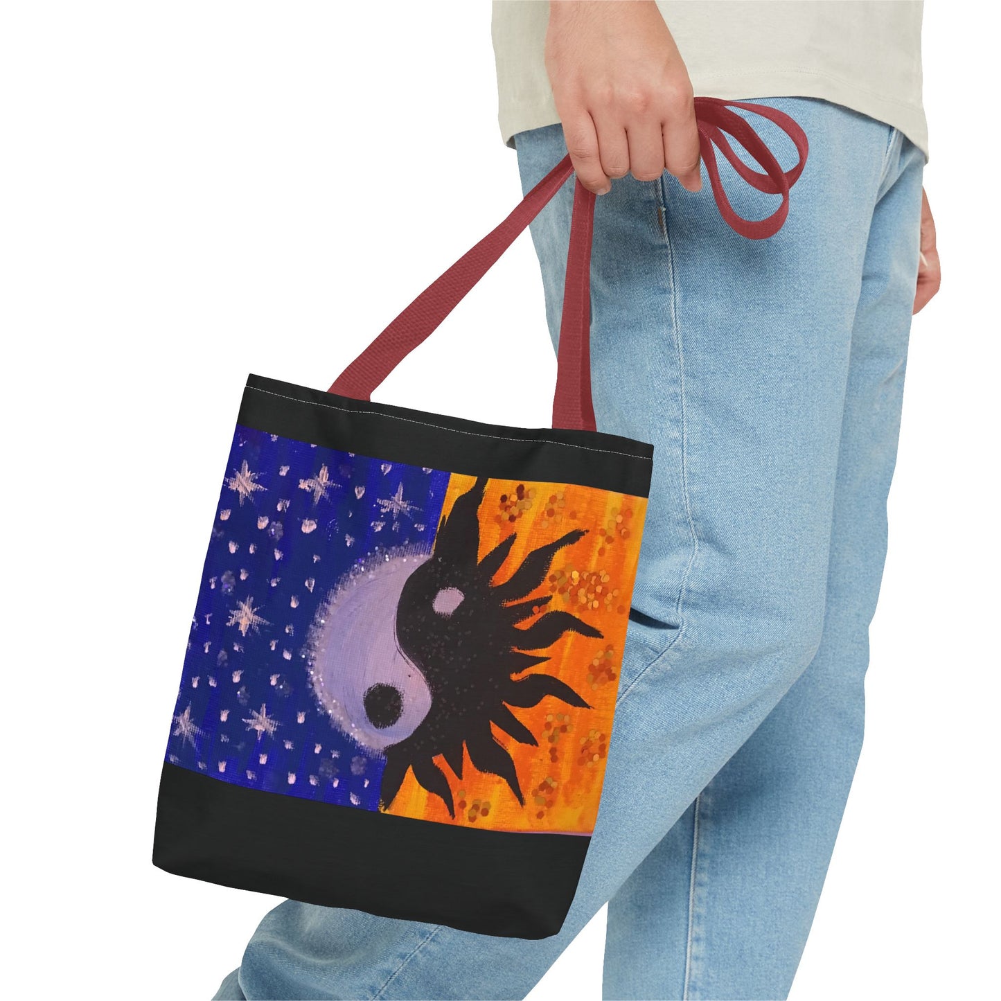 Sun and Moon Yin Yang Tote Bag - Reusable Everyday Tote for Nature Lovers