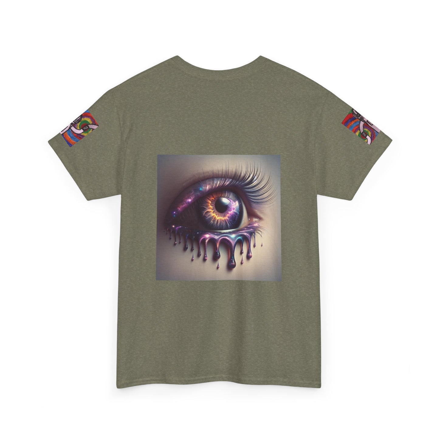 Cosmic Spiral Unisex Heavy Cotton Tee - Vibrant Astronaut Artwork