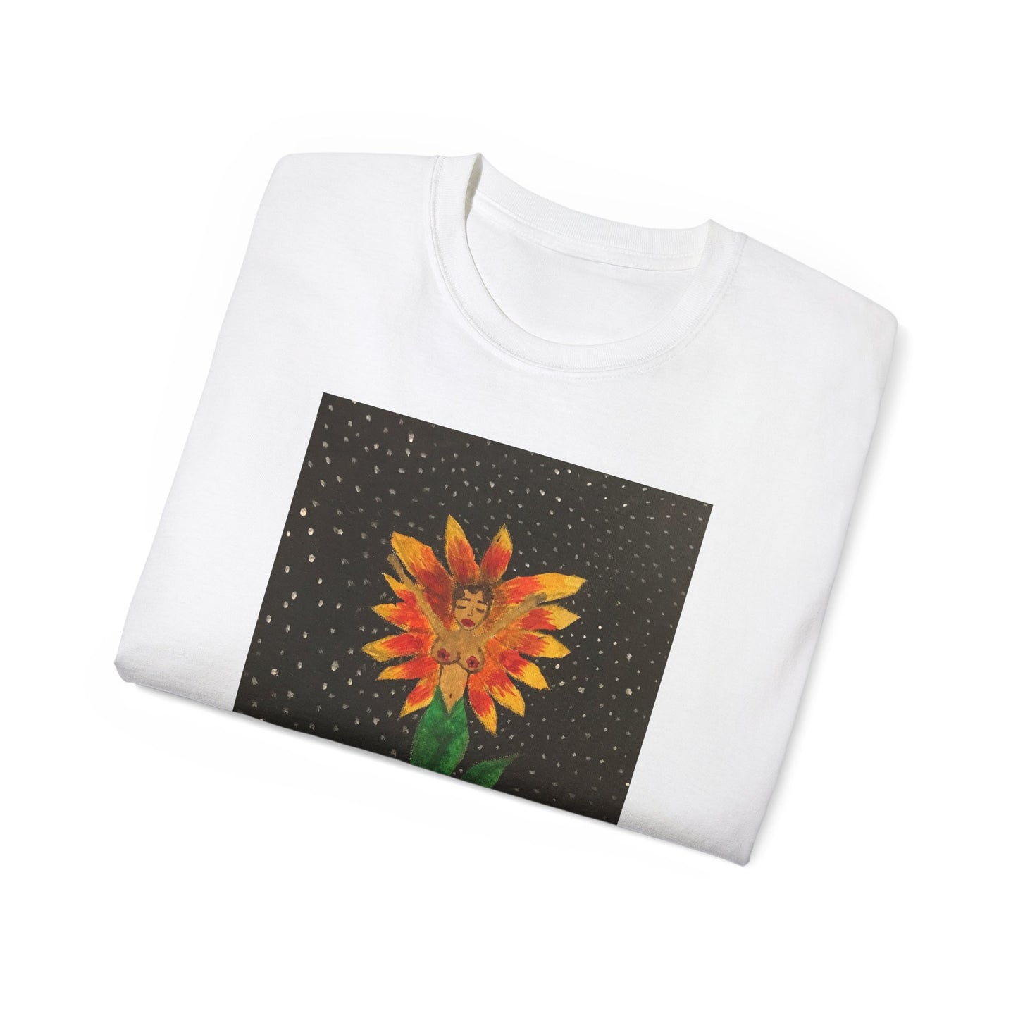 Unisex Ultra Cotton Tee with Floral Artwork - Third Eye Drip Design