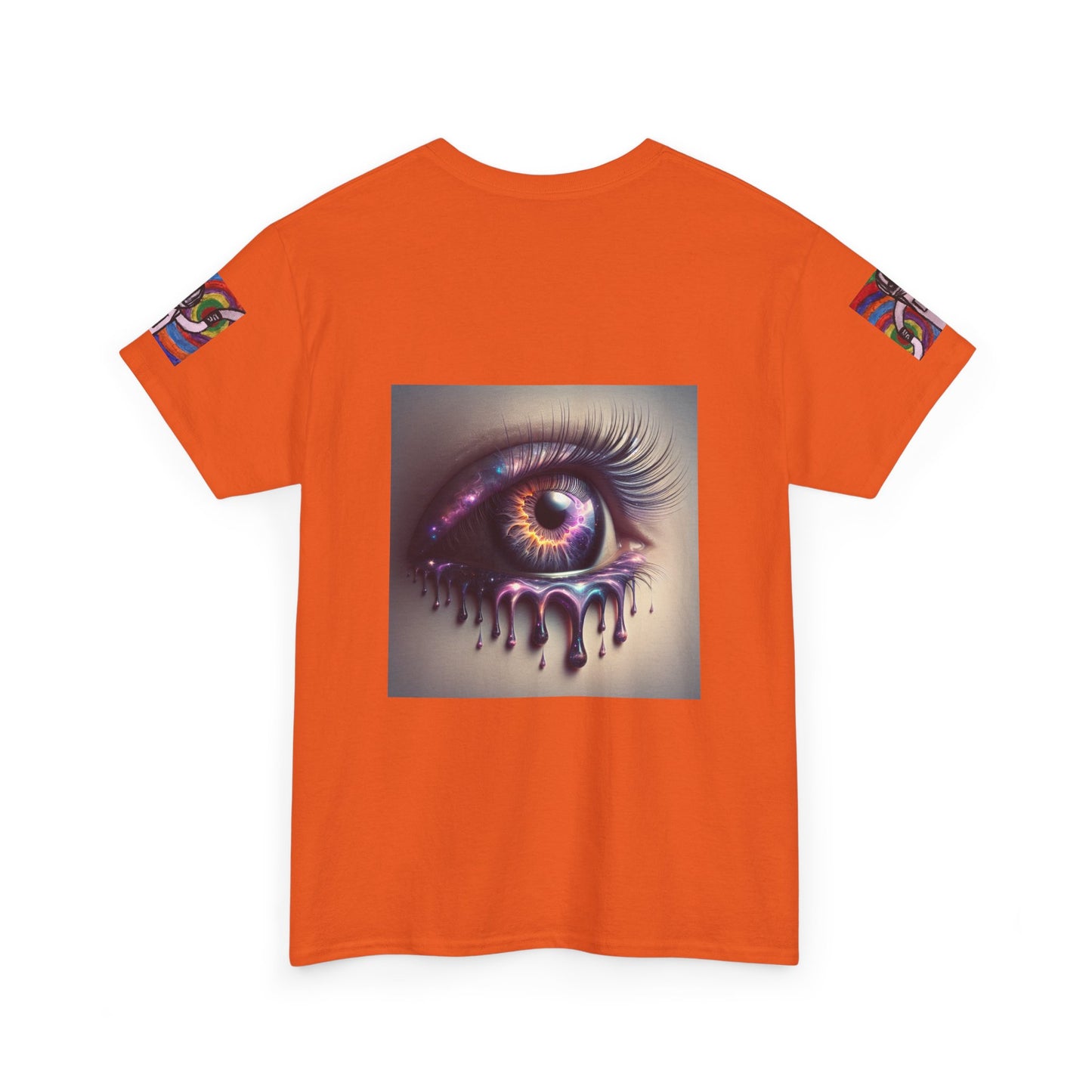 Cosmic Spiral Unisex Heavy Cotton Tee - Vibrant Astronaut Artwork