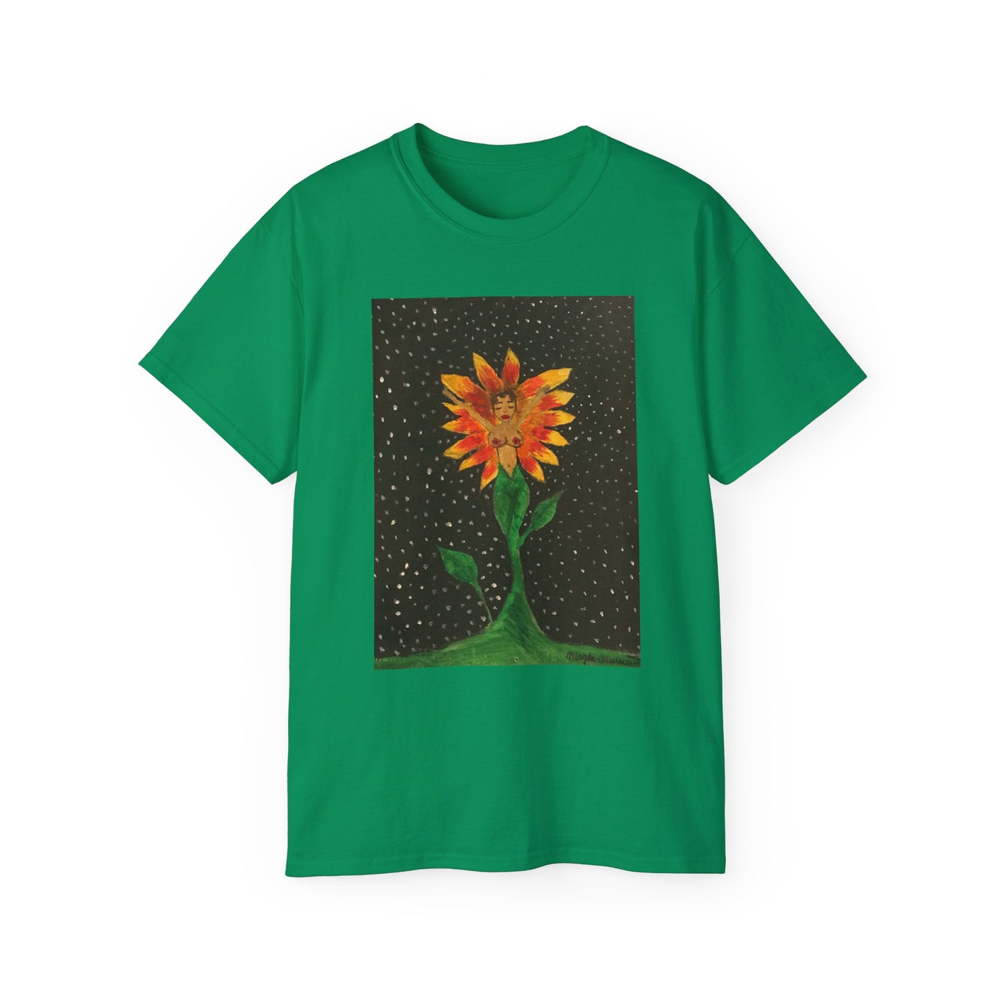 Unisex Ultra Cotton Tee with Floral Artwork - Third Eye Drip Design
