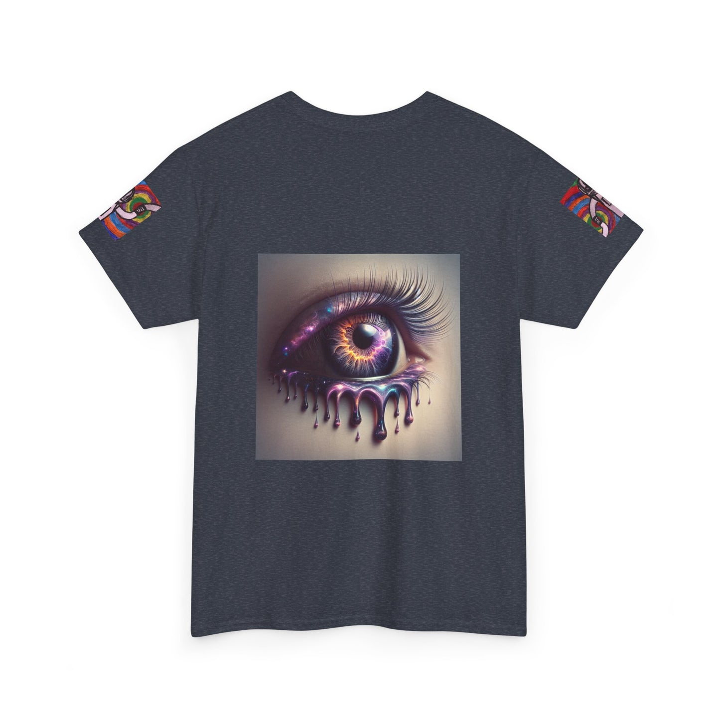 Cosmic Spiral Unisex Heavy Cotton Tee - Vibrant Astronaut Artwork