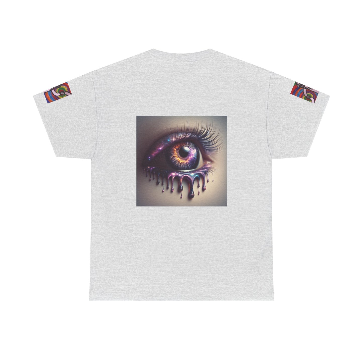Cosmic Spiral Unisex Heavy Cotton Tee - Vibrant Astronaut Artwork