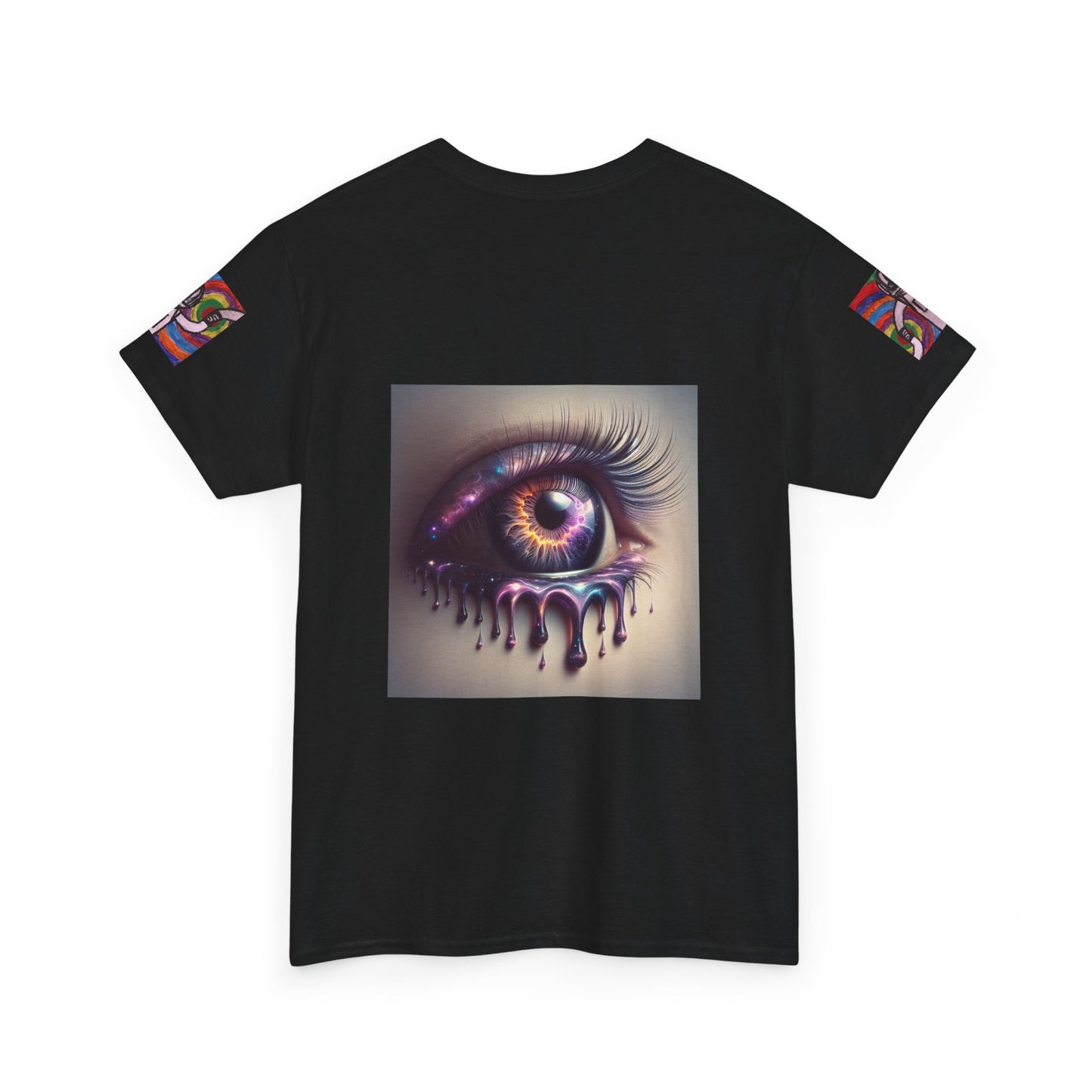 Cosmic Spiral Unisex Heavy Cotton Tee - Vibrant Astronaut Artwork