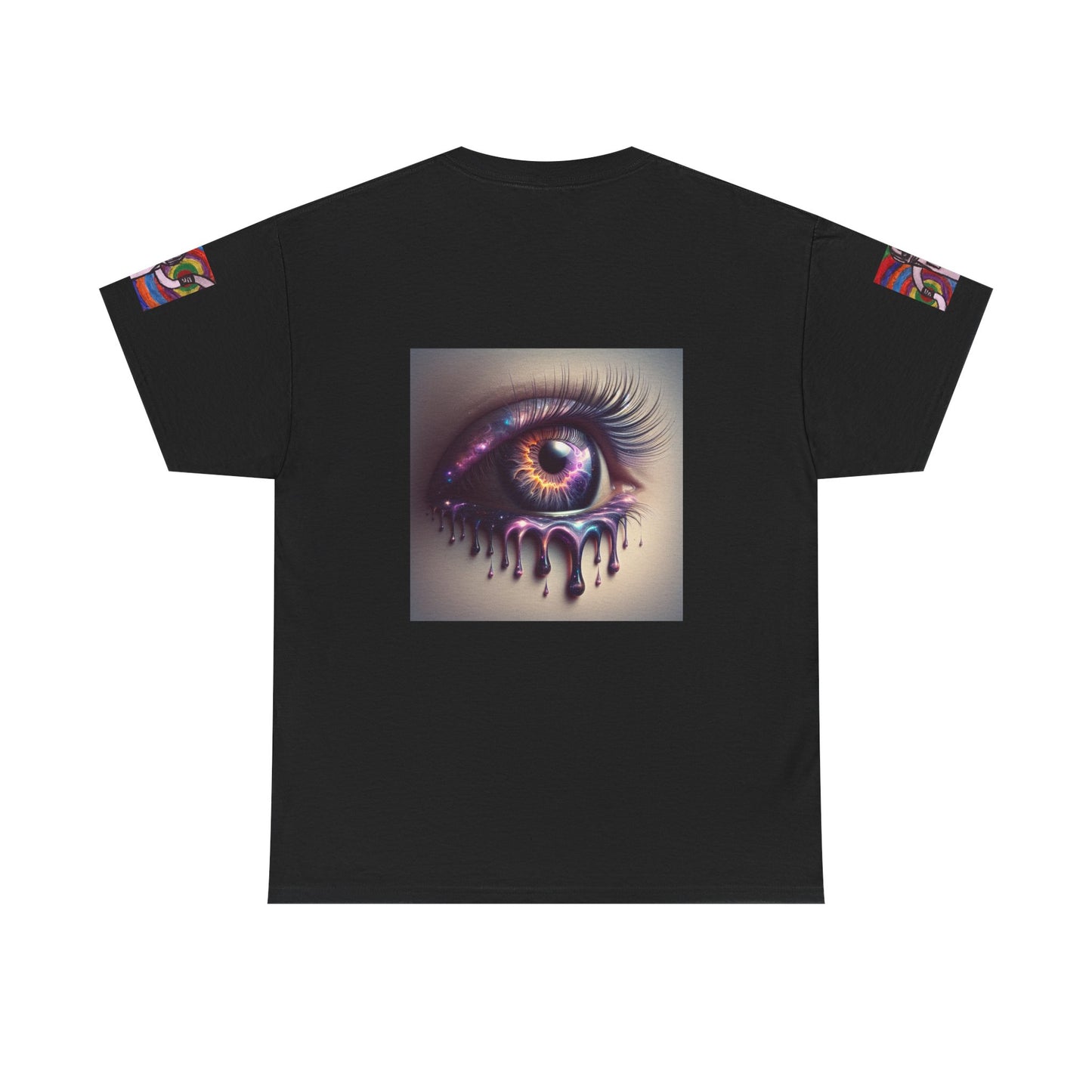 Cosmic Spiral Unisex Heavy Cotton Tee - Vibrant Astronaut Artwork