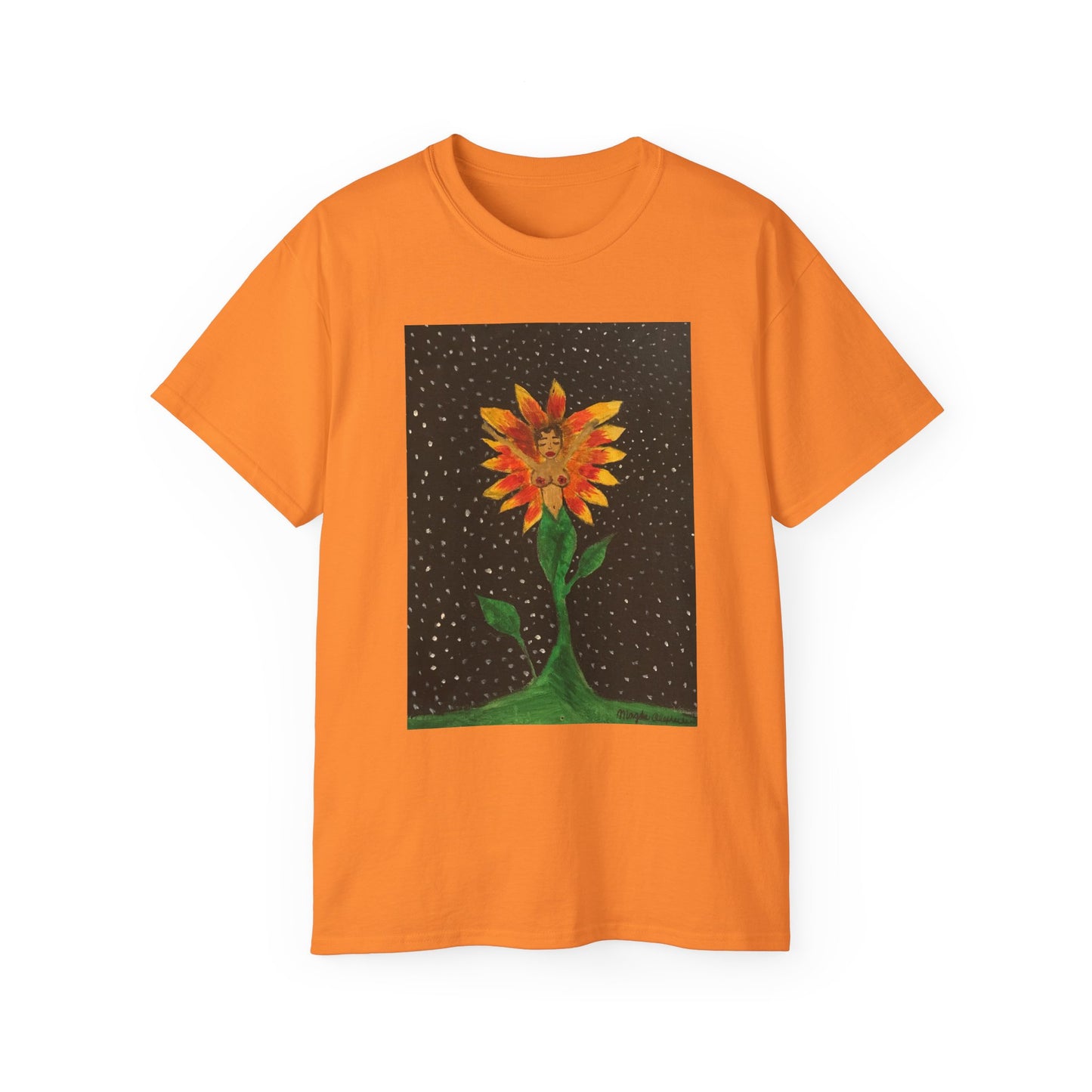 Unisex Ultra Cotton Tee with Floral Artwork - Third Eye Drip Design