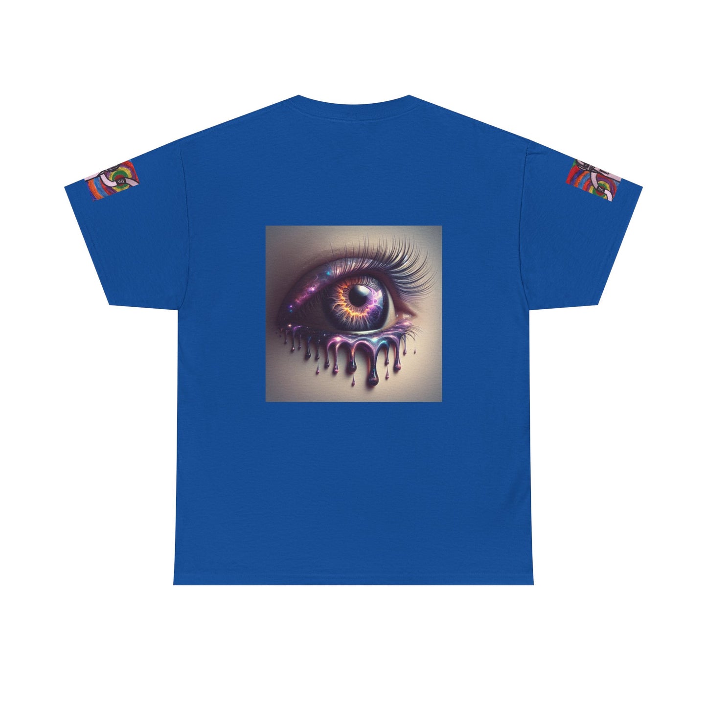 Cosmic Spiral Unisex Heavy Cotton Tee - Vibrant Astronaut Artwork