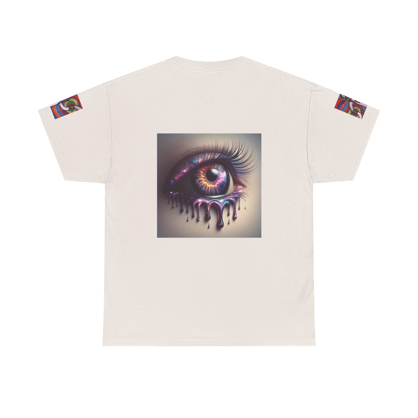 Cosmic Spiral Unisex Heavy Cotton Tee - Vibrant Astronaut Artwork