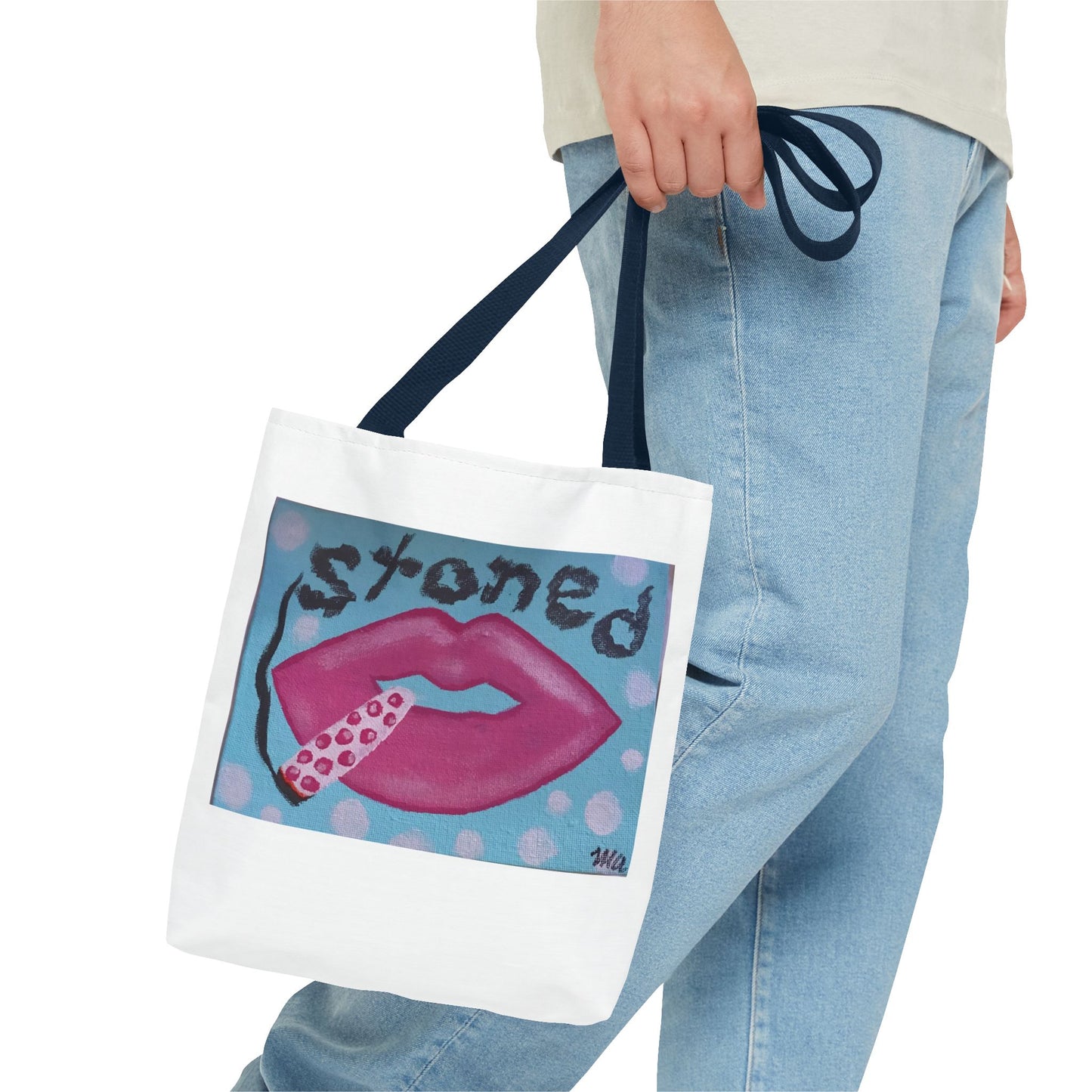 Colorful 'Stoned' Lip Tote Bag - Fun & Unique Accessory for Everyday Use