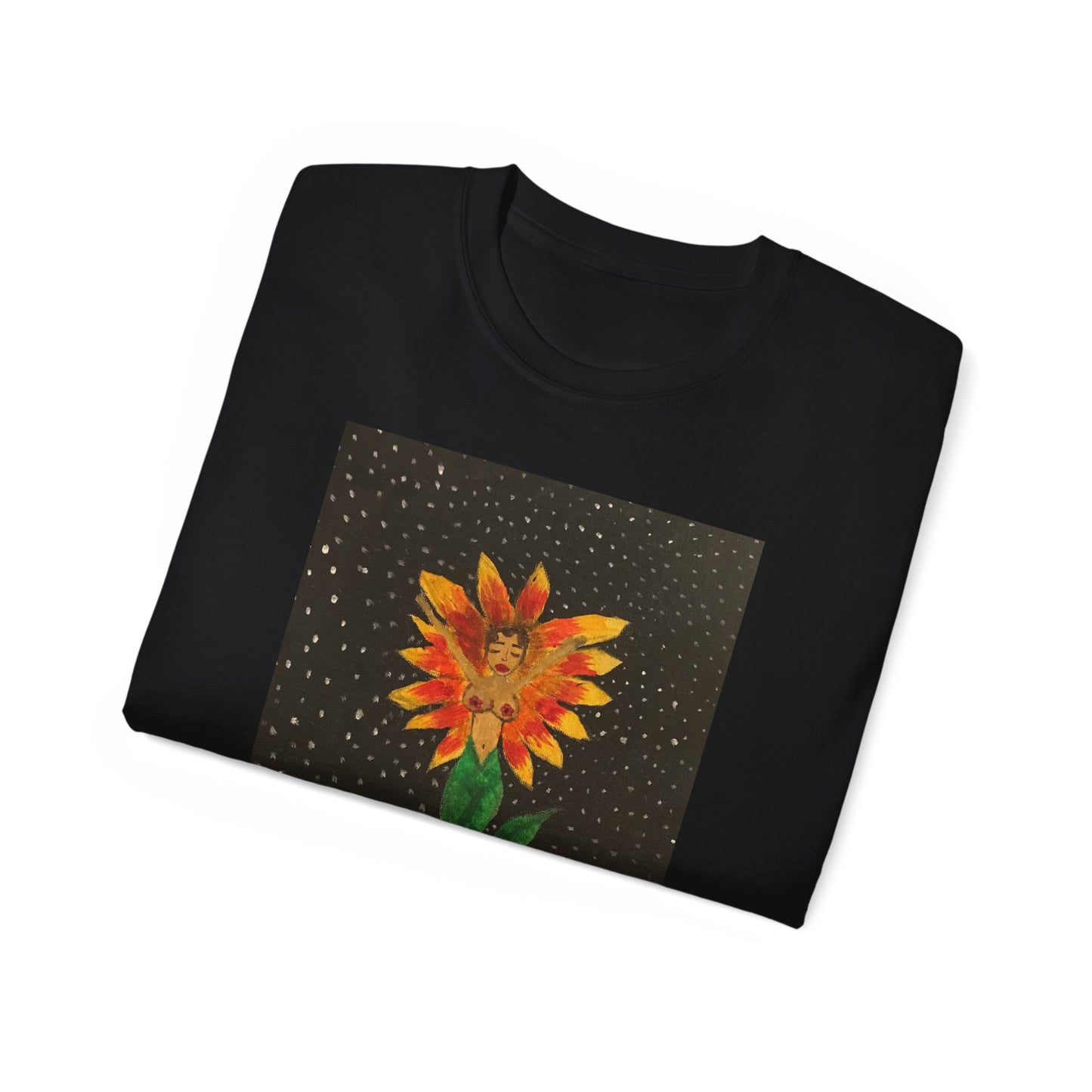 Unisex Ultra Cotton Tee with Floral Artwork - Third Eye Drip Design