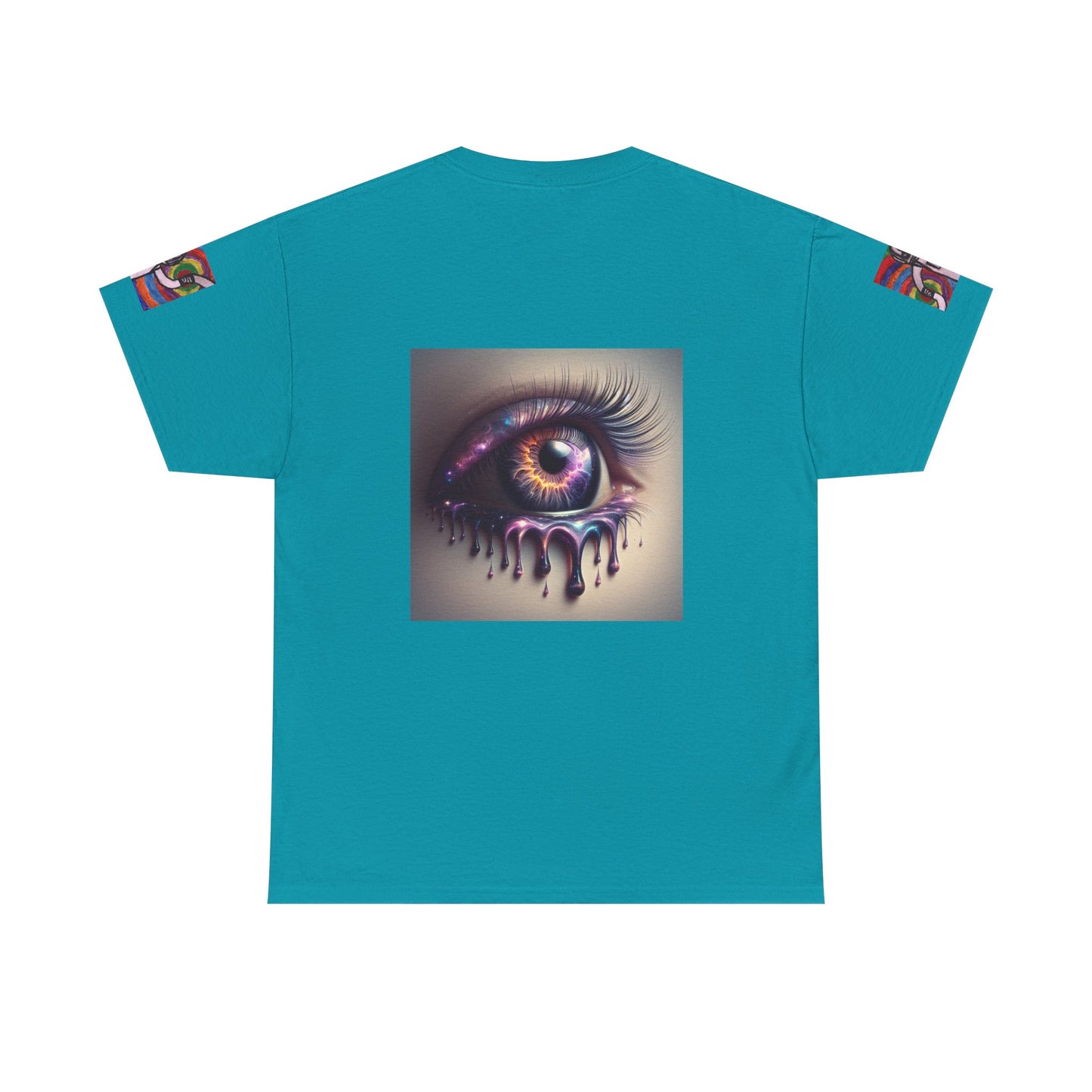 Cosmic Spiral Unisex Heavy Cotton Tee - Vibrant Astronaut Artwork