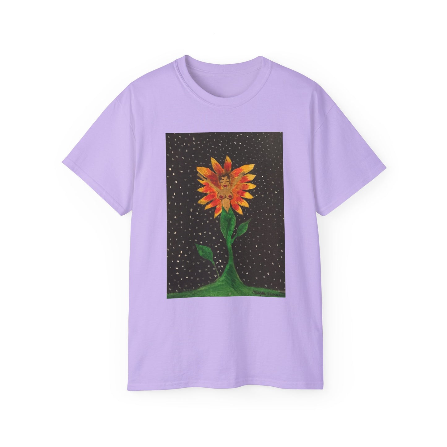 Unisex Ultra Cotton Tee with Floral Artwork - Third Eye Drip Design