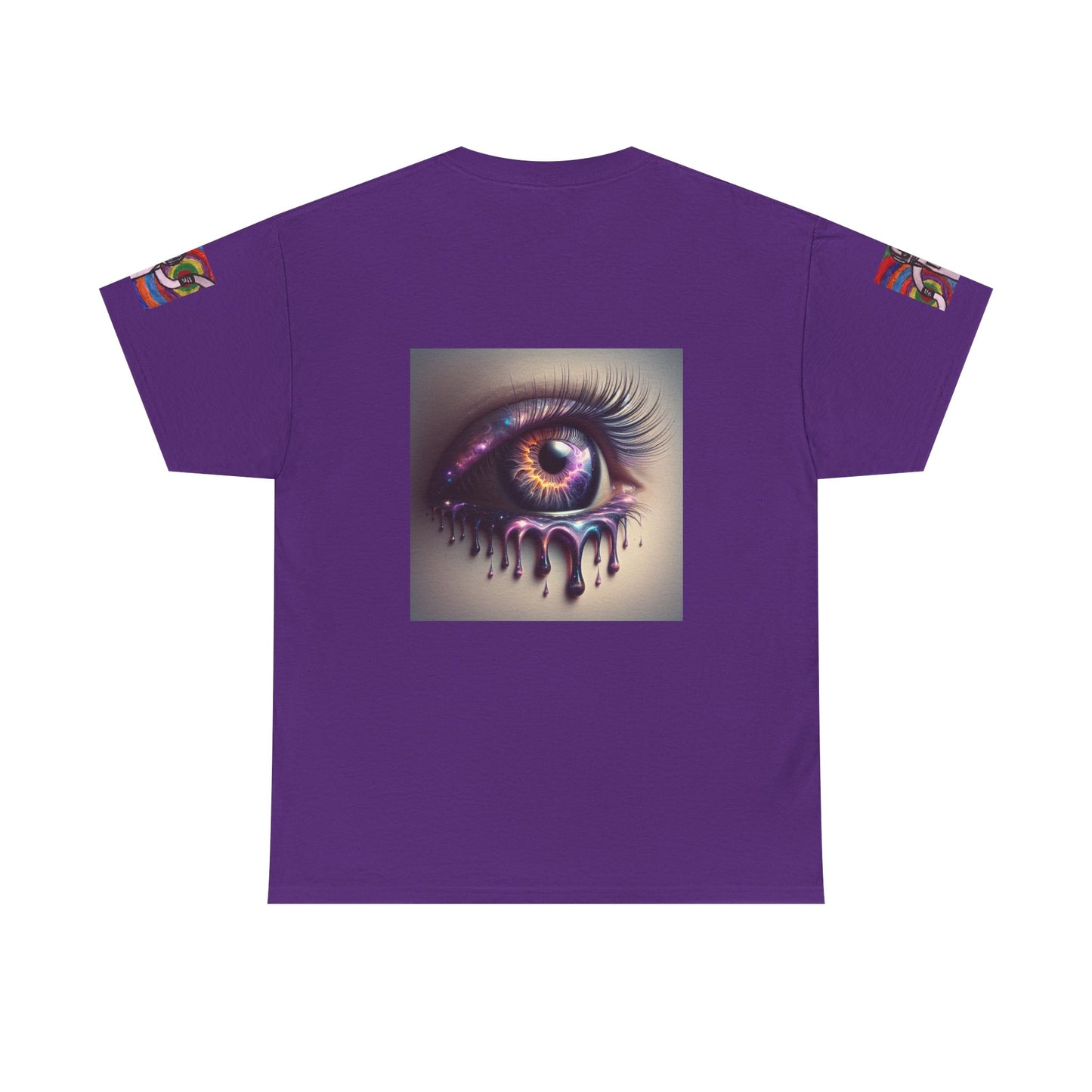 Cosmic Spiral Unisex Heavy Cotton Tee - Vibrant Astronaut Artwork