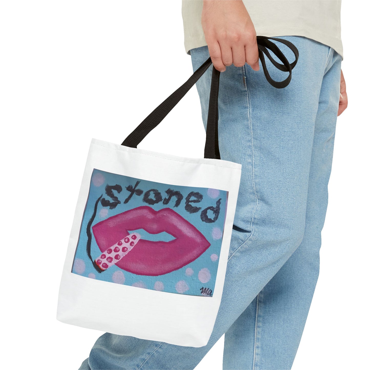 Colorful 'Stoned' Lip Tote Bag - Fun & Unique Accessory for Everyday Use