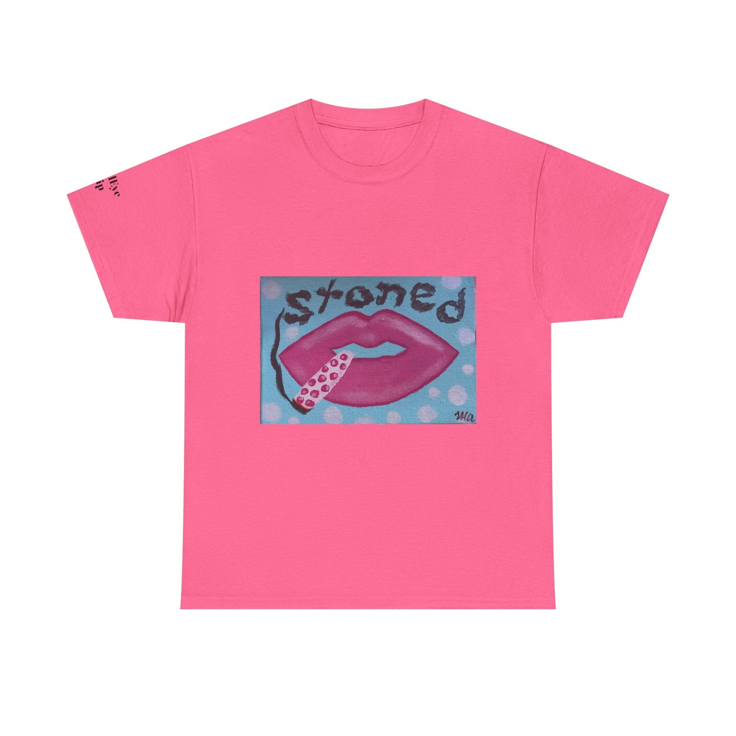 Stoned Lips Unisex Heavy Cotton Tee - Trendy Graphic T-Shirt for Smokers, Perfect for Festivals & Everyday Wear