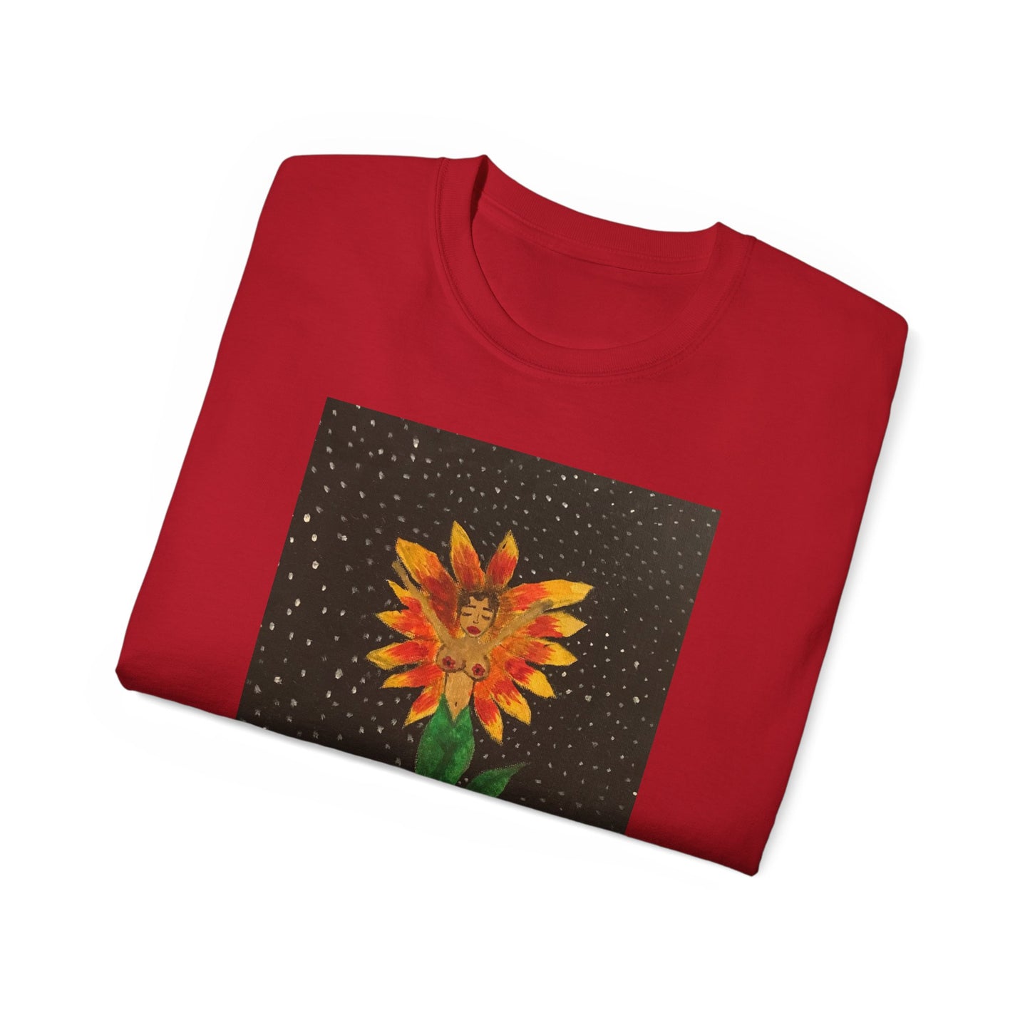 Unisex Ultra Cotton Tee with Floral Artwork - Third Eye Drip Design