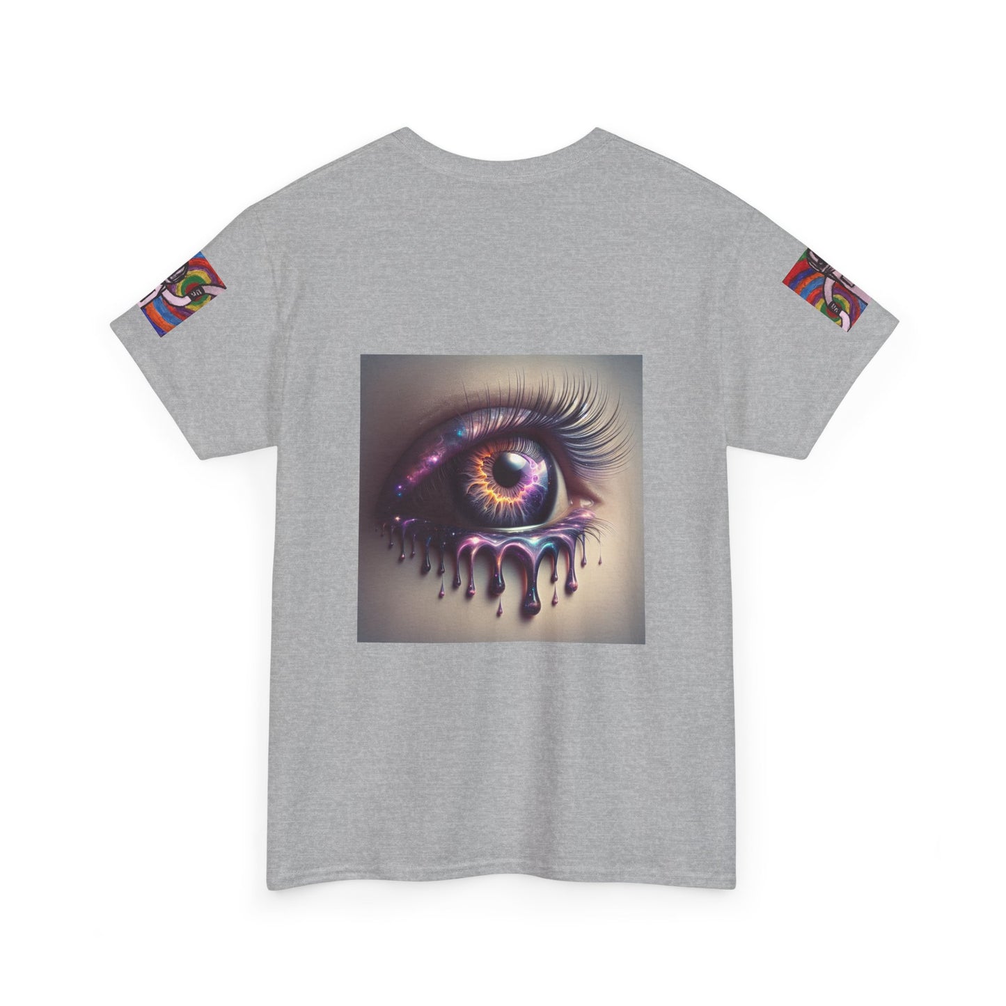 Cosmic Spiral Unisex Heavy Cotton Tee - Vibrant Astronaut Artwork