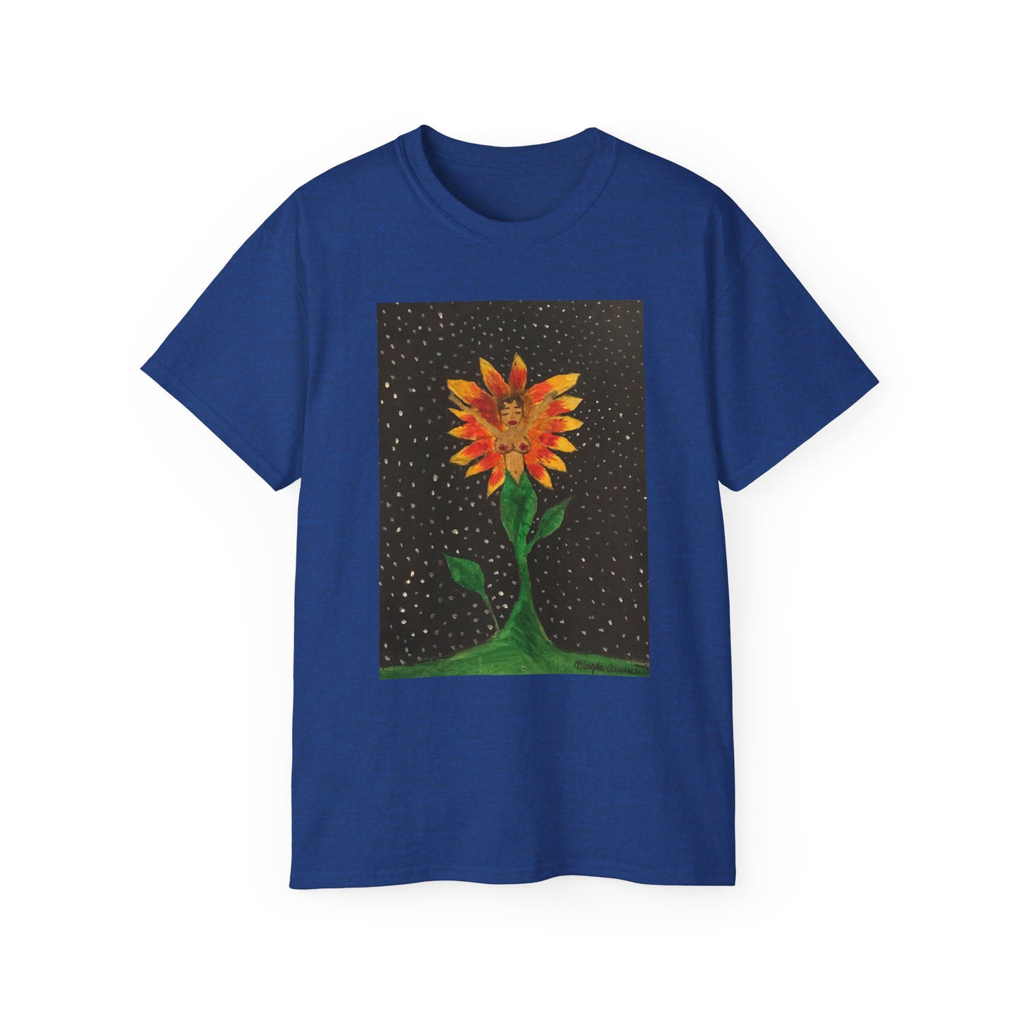 Unisex Ultra Cotton Tee with Floral Artwork - Third Eye Drip Design