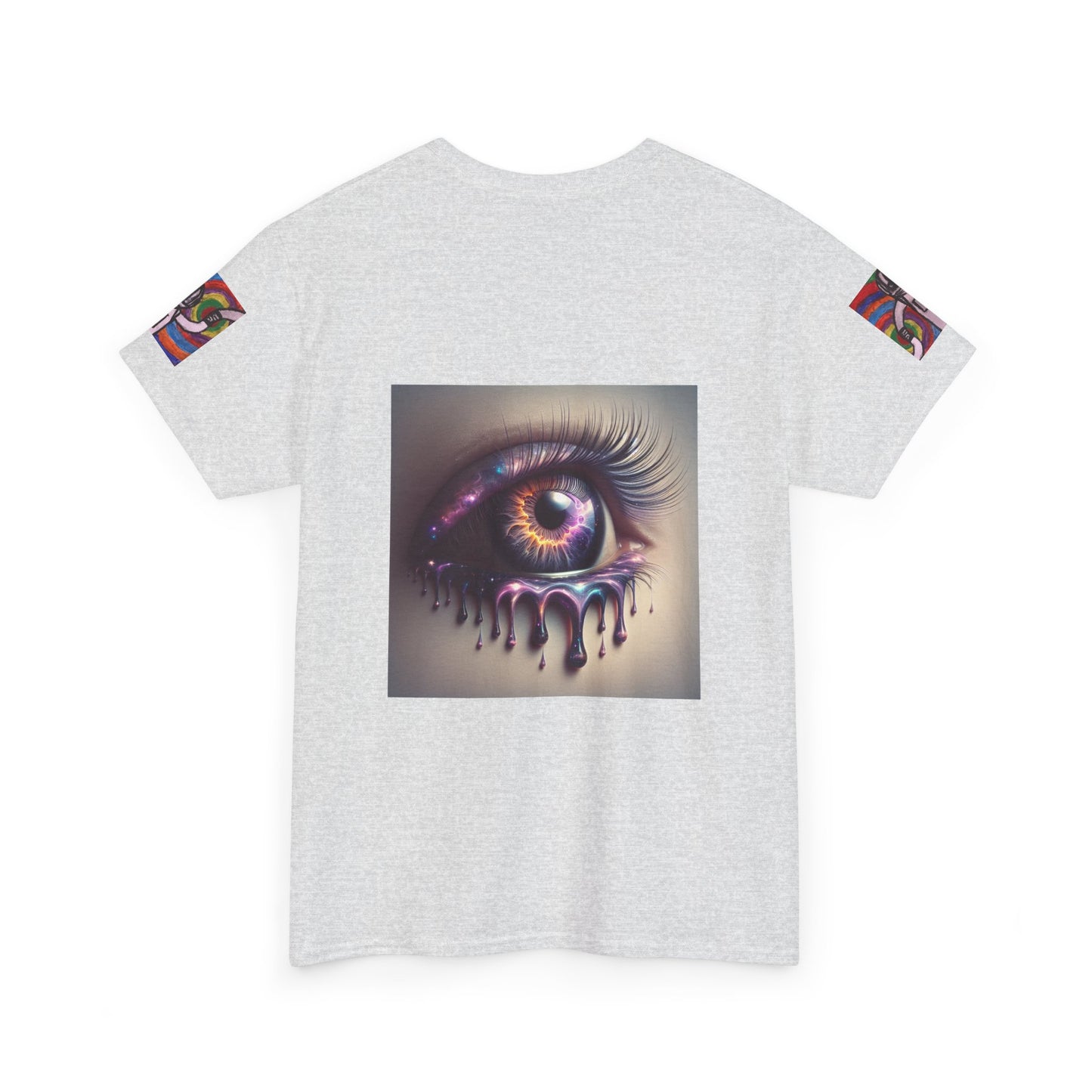 Cosmic Spiral Unisex Heavy Cotton Tee - Vibrant Astronaut Artwork