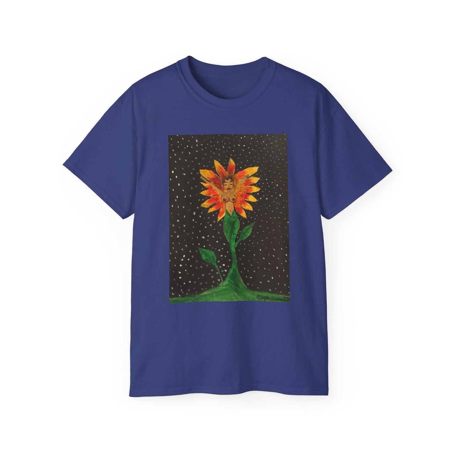 Unisex Ultra Cotton Tee with Floral Artwork - Third Eye Drip Design