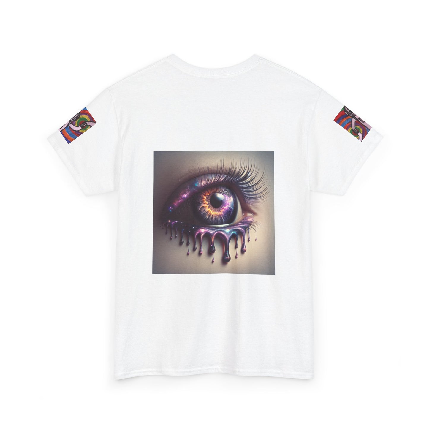 Cosmic Spiral Unisex Heavy Cotton Tee - Vibrant Astronaut Artwork