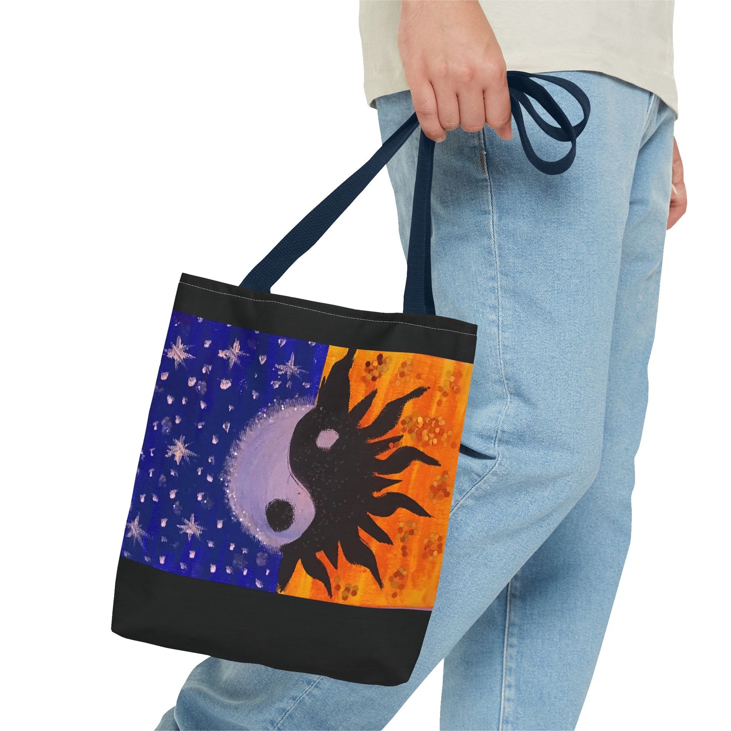 Sun and Moon Yin Yang Tote Bag - Reusable Everyday Tote for Nature Lovers