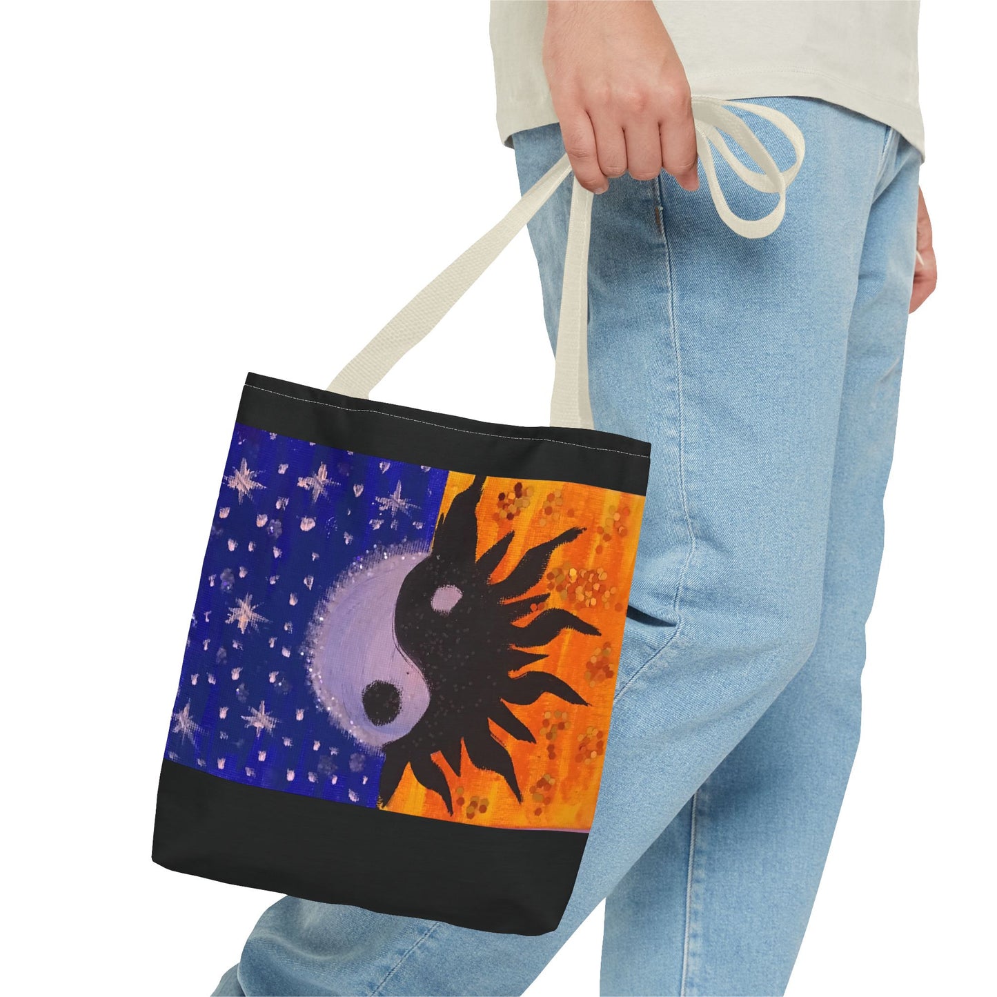 Sun and Moon Yin Yang Tote Bag - Reusable Everyday Tote for Nature Lovers