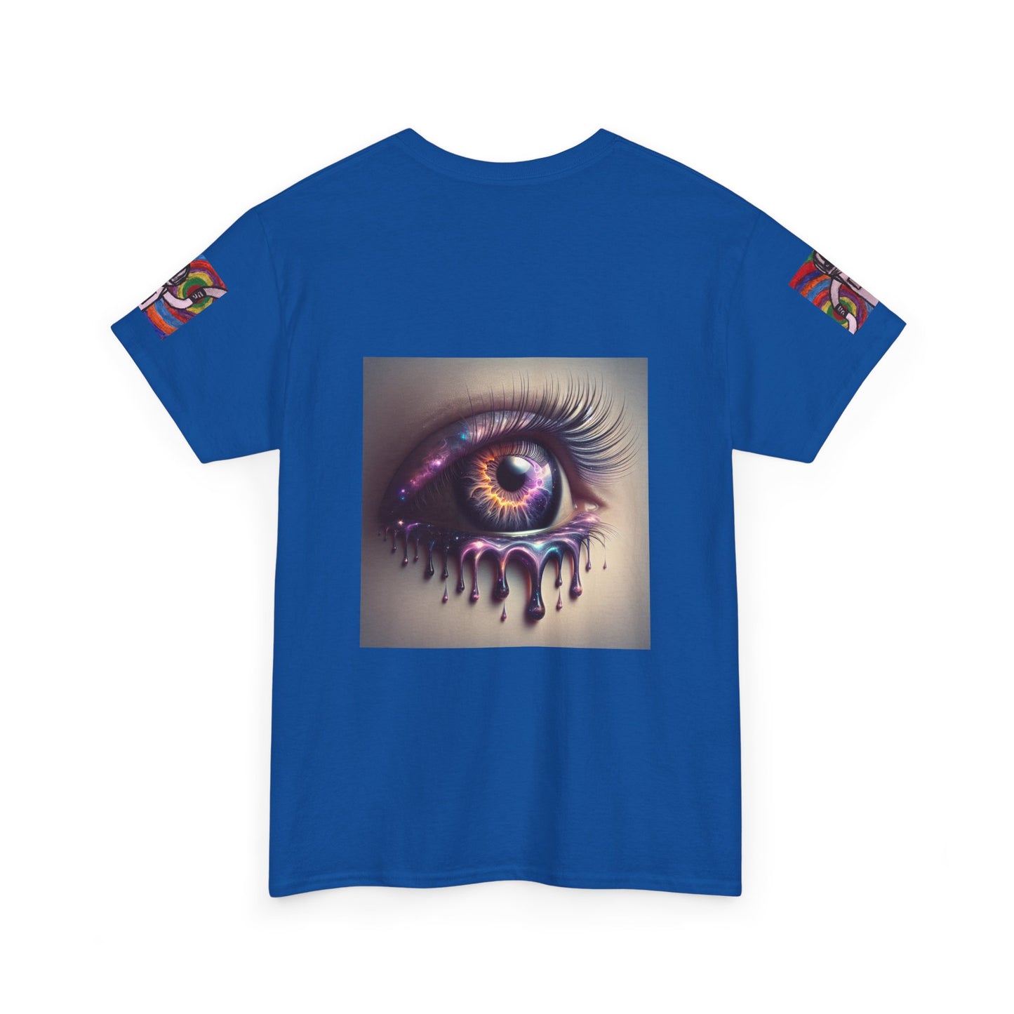 Cosmic Spiral Unisex Heavy Cotton Tee - Vibrant Astronaut Artwork