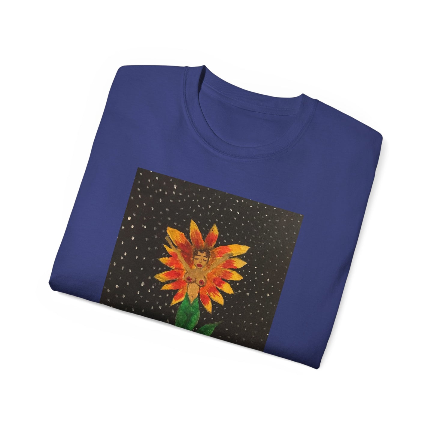 Unisex Ultra Cotton Tee with Floral Artwork - Third Eye Drip Design