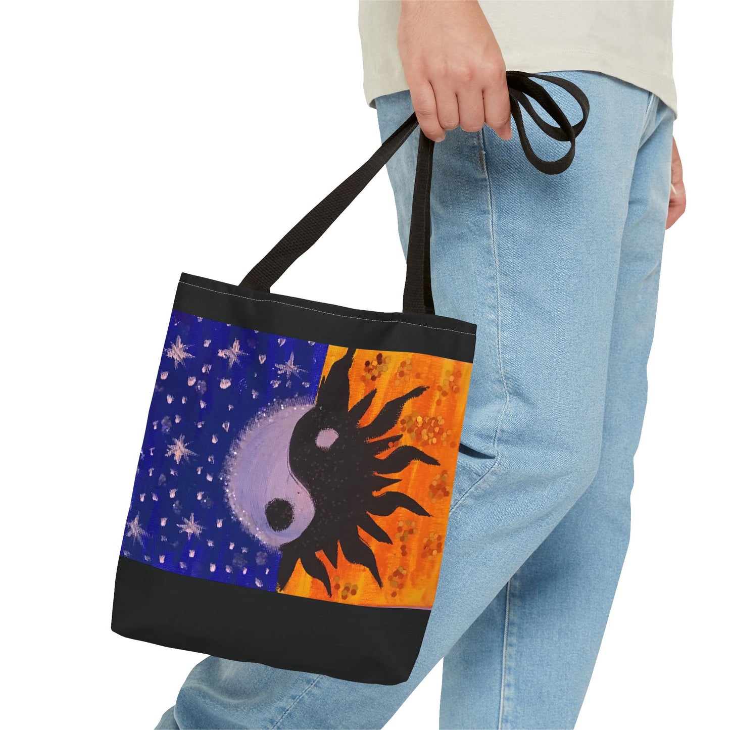 Sun and Moon Yin Yang Tote Bag - Reusable Everyday Tote for Nature Lovers