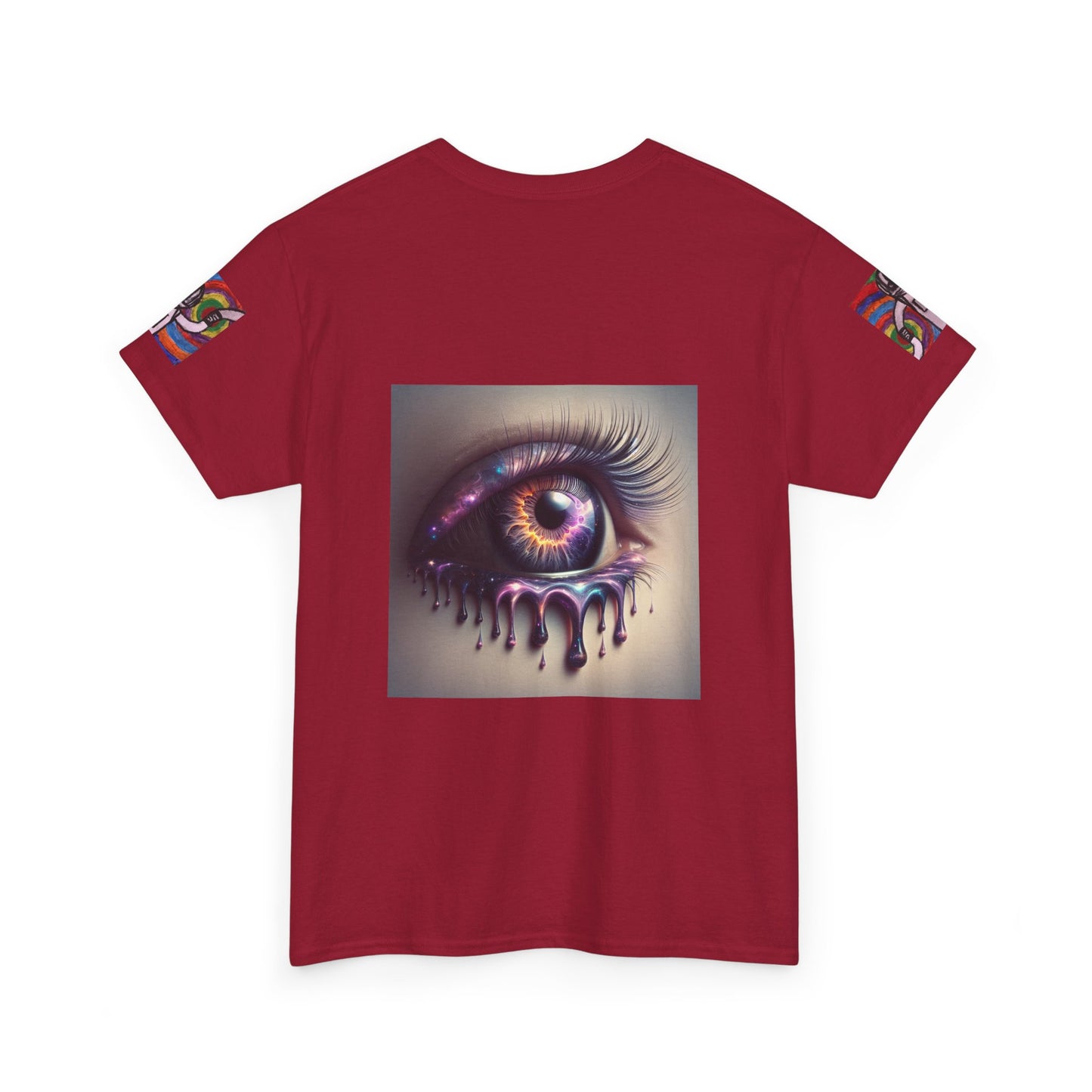 Cosmic Spiral Unisex Heavy Cotton Tee - Vibrant Astronaut Artwork