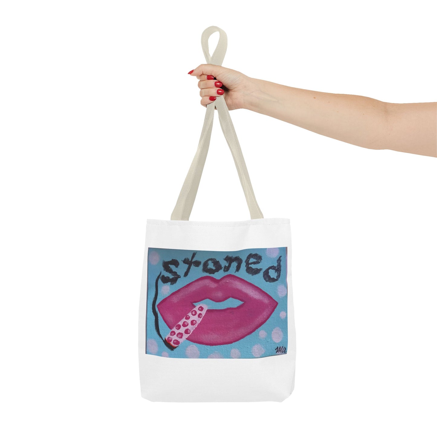 Colorful 'Stoned' Lip Tote Bag - Fun & Unique Accessory for Everyday Use