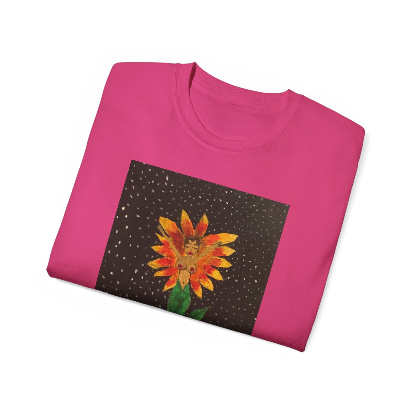 Unisex Ultra Cotton Tee with Floral Artwork - Third Eye Drip Design