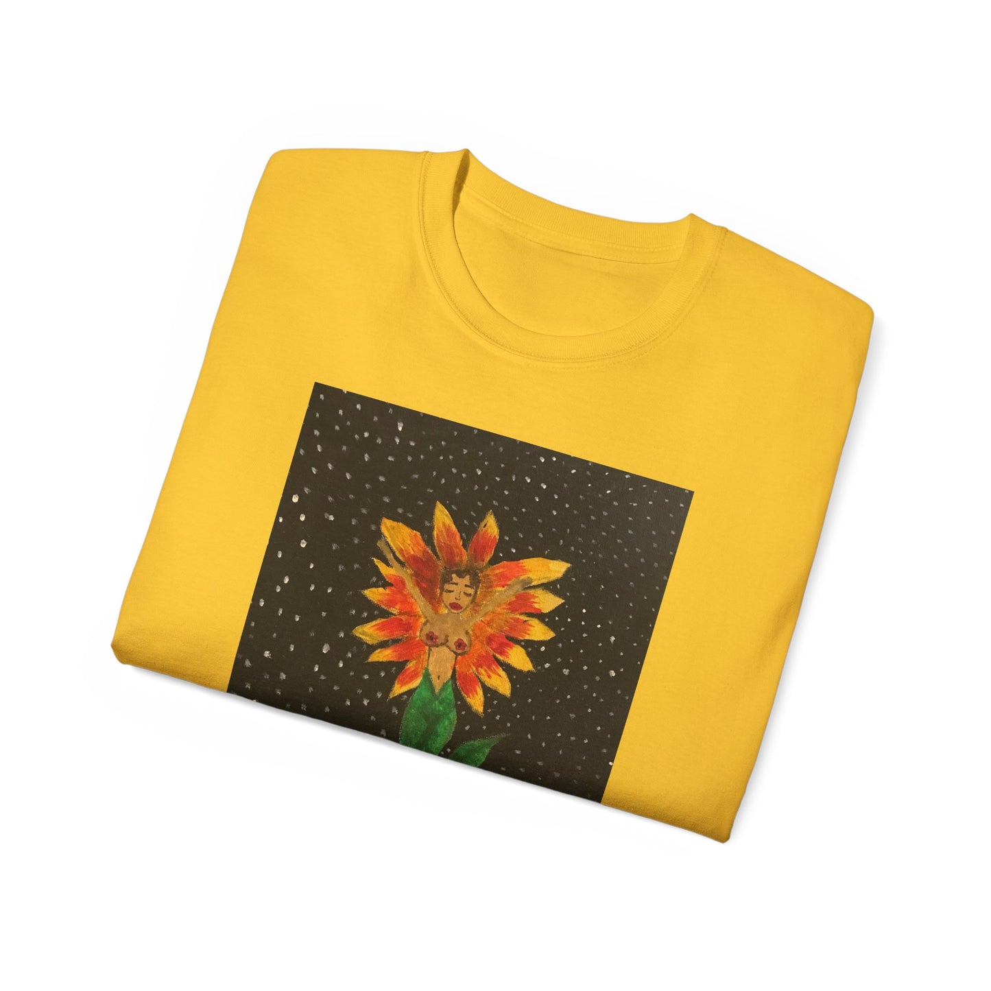 Unisex Ultra Cotton Tee with Floral Artwork - Third Eye Drip Design
