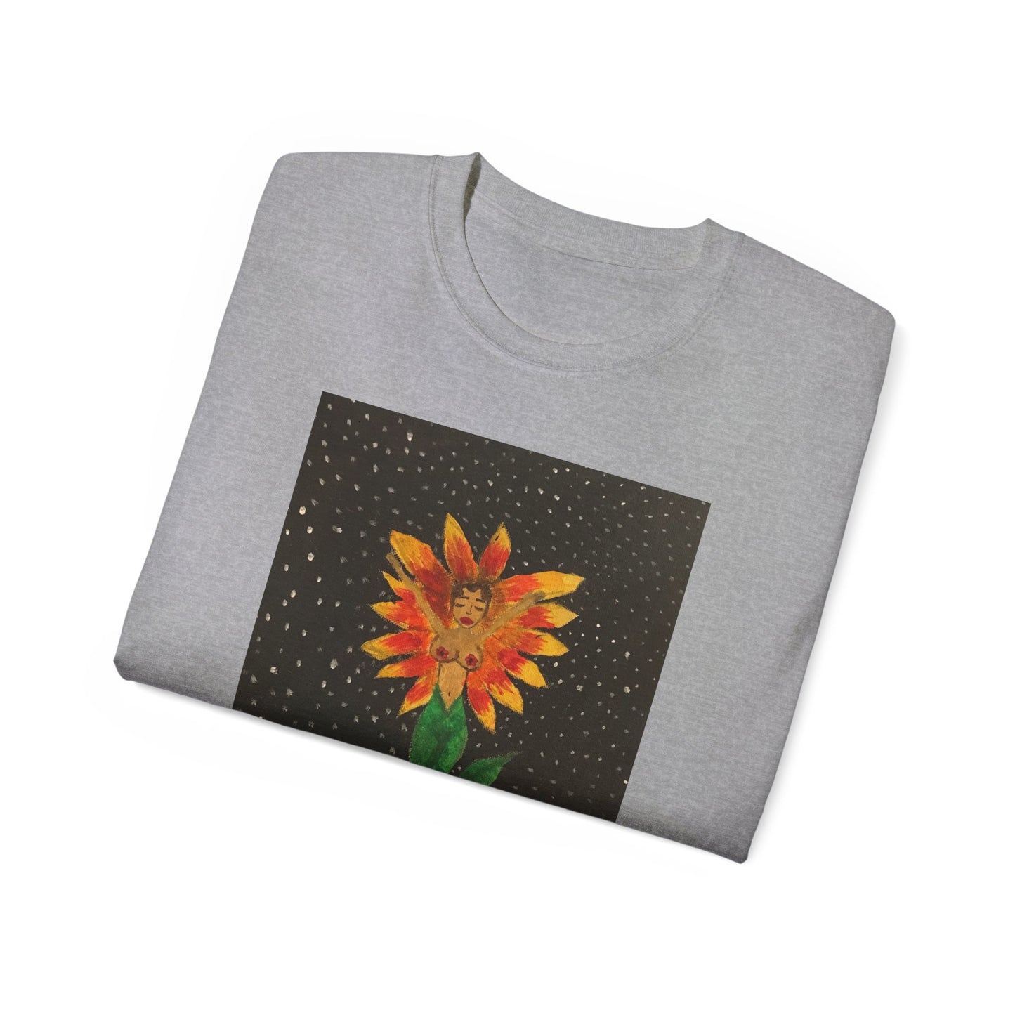Unisex Ultra Cotton Tee with Floral Artwork - Third Eye Drip Design