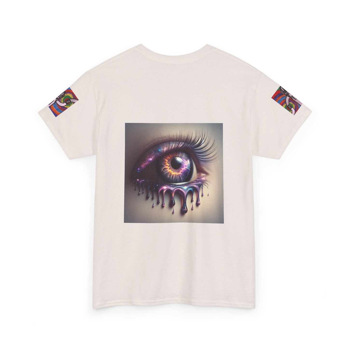 Cosmic Spiral Unisex Heavy Cotton Tee - Vibrant Astronaut Artwork