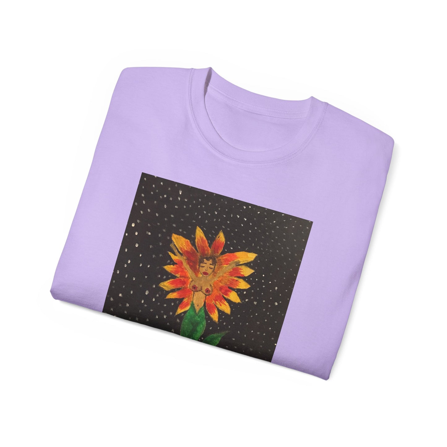 Unisex Ultra Cotton Tee with Floral Artwork - Third Eye Drip Design