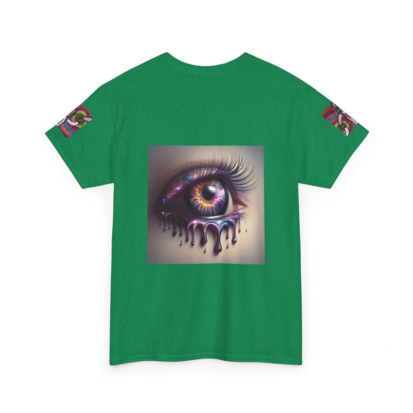 Cosmic Spiral Unisex Heavy Cotton Tee - Vibrant Astronaut Artwork