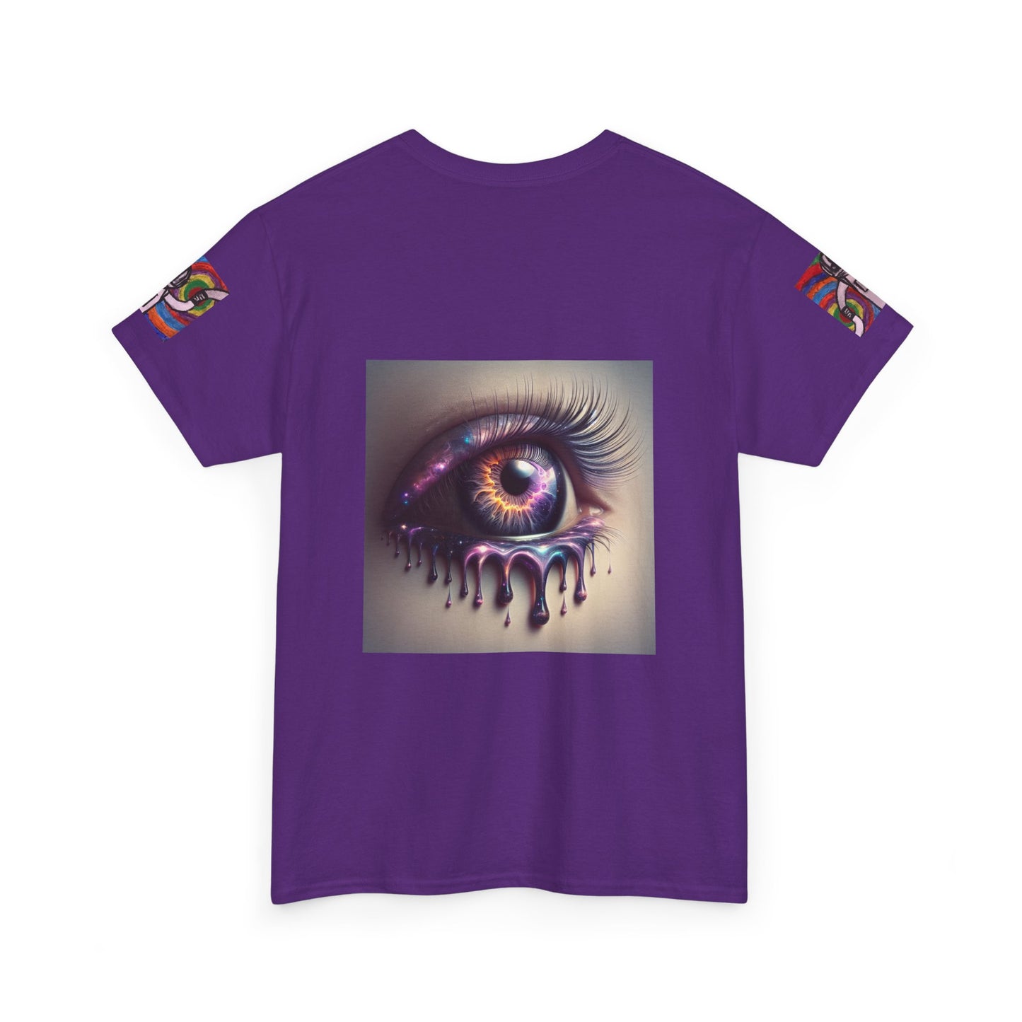 Cosmic Spiral Unisex Heavy Cotton Tee - Vibrant Astronaut Artwork