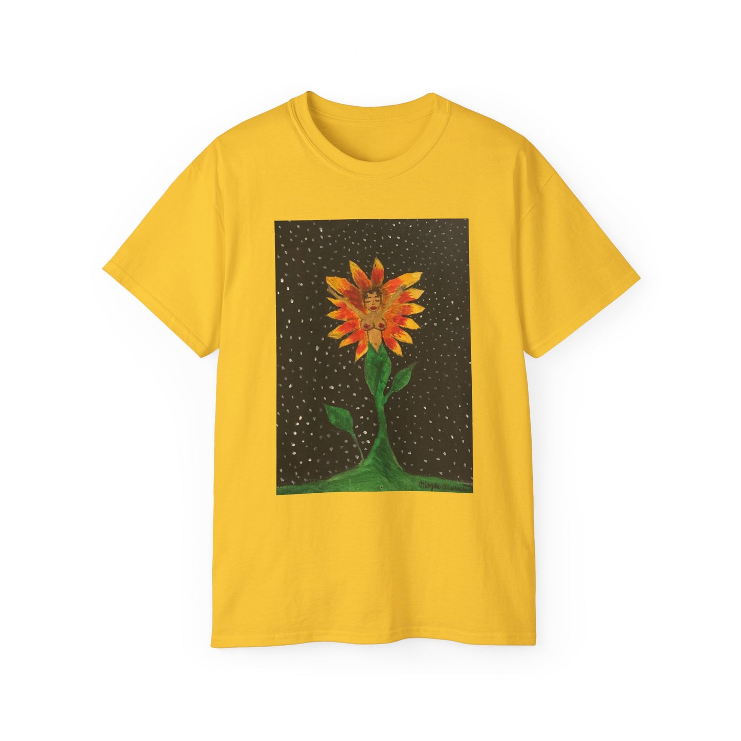 Unisex Ultra Cotton Tee with Floral Artwork - Third Eye Drip Design