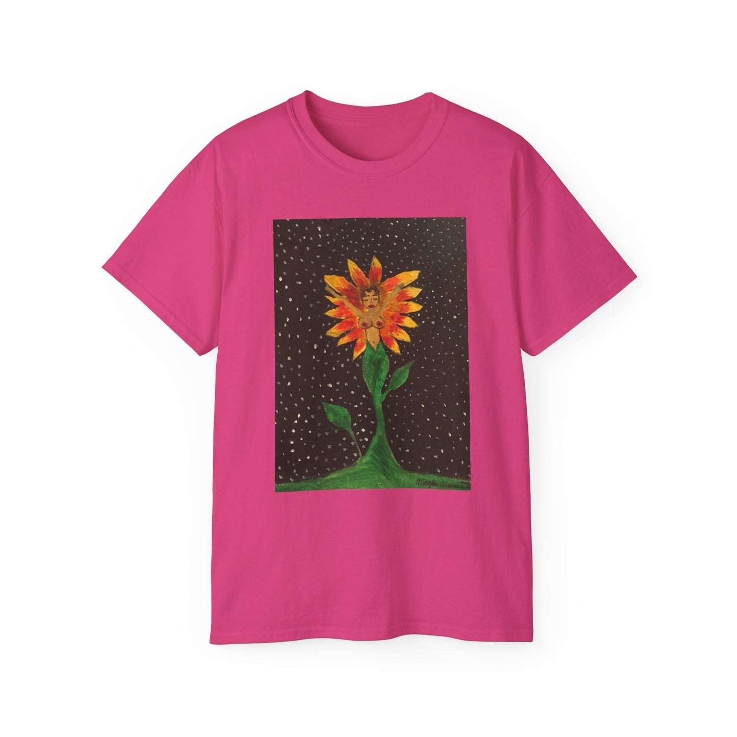 Unisex Ultra Cotton Tee with Floral Artwork - Third Eye Drip Design